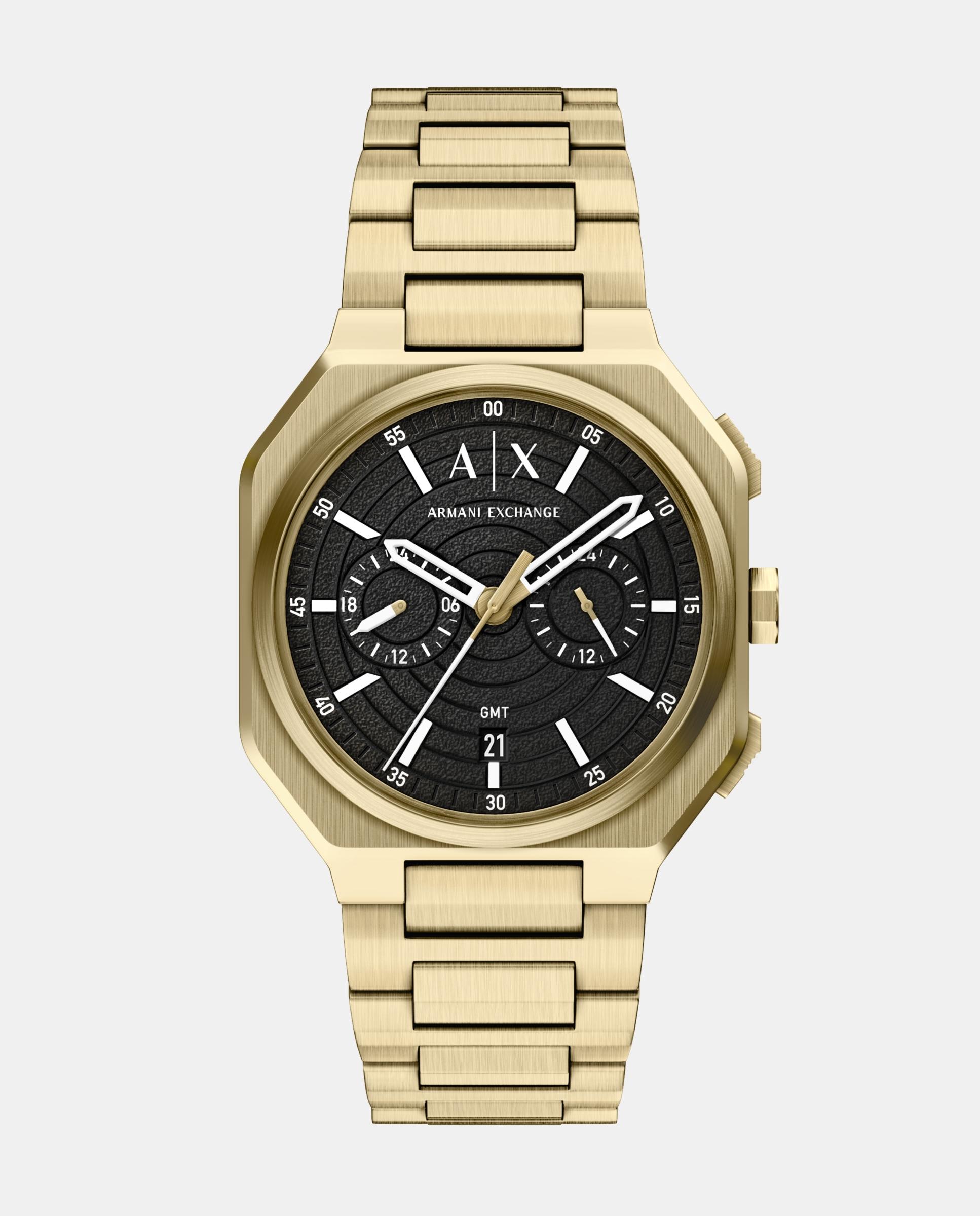 Reloj de hombre ax1476 bass dual-time de acero inoxidable - Armani Exchange - Dorado Dorado-1