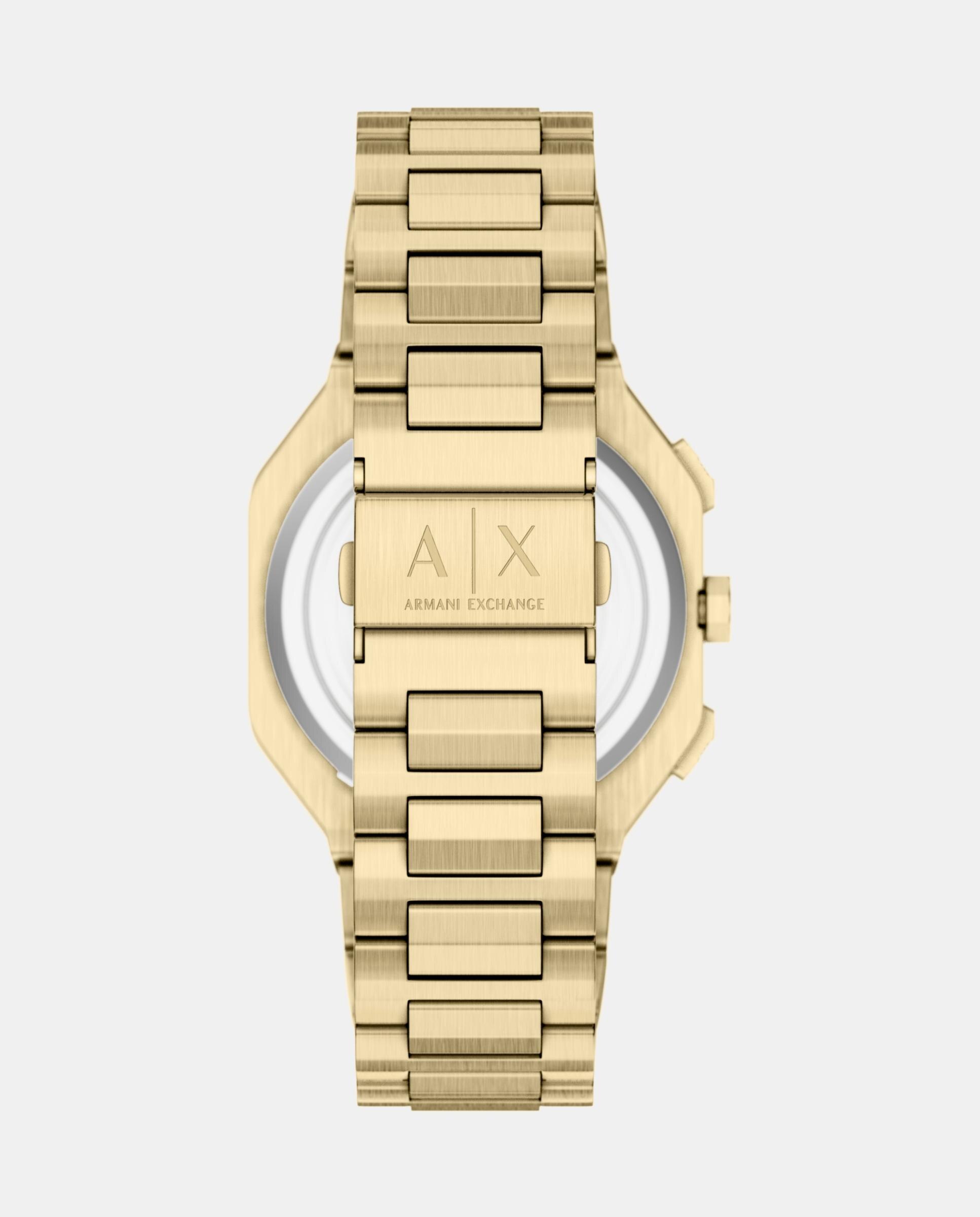 Reloj de hombre ax1476 bass dual-time de acero inoxidable - Armani Exchange - Dorado Dorado-2