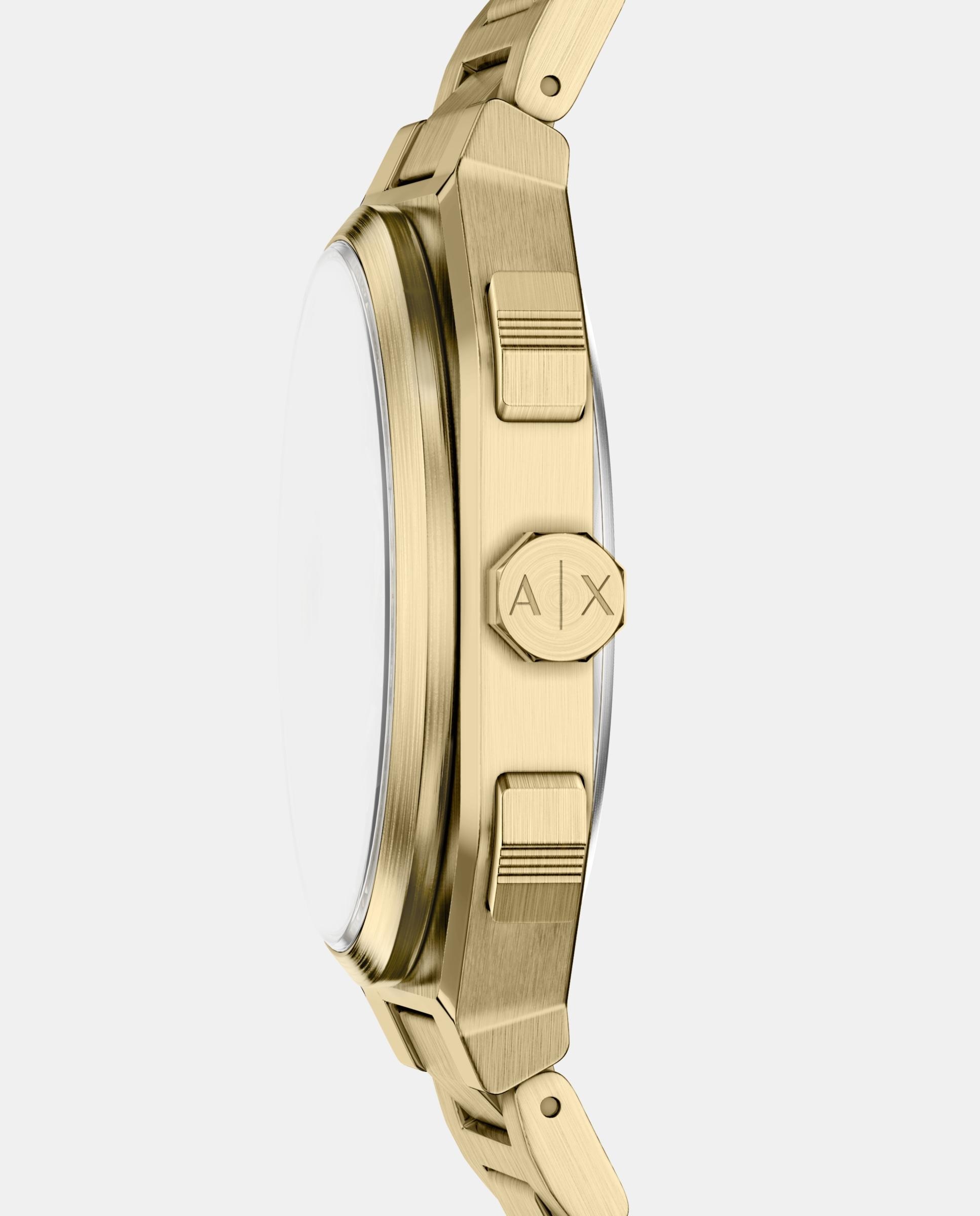 Reloj de hombre ax1476 bass dual-time de acero inoxidable - Armani Exchange - Dorado Dorado-3
