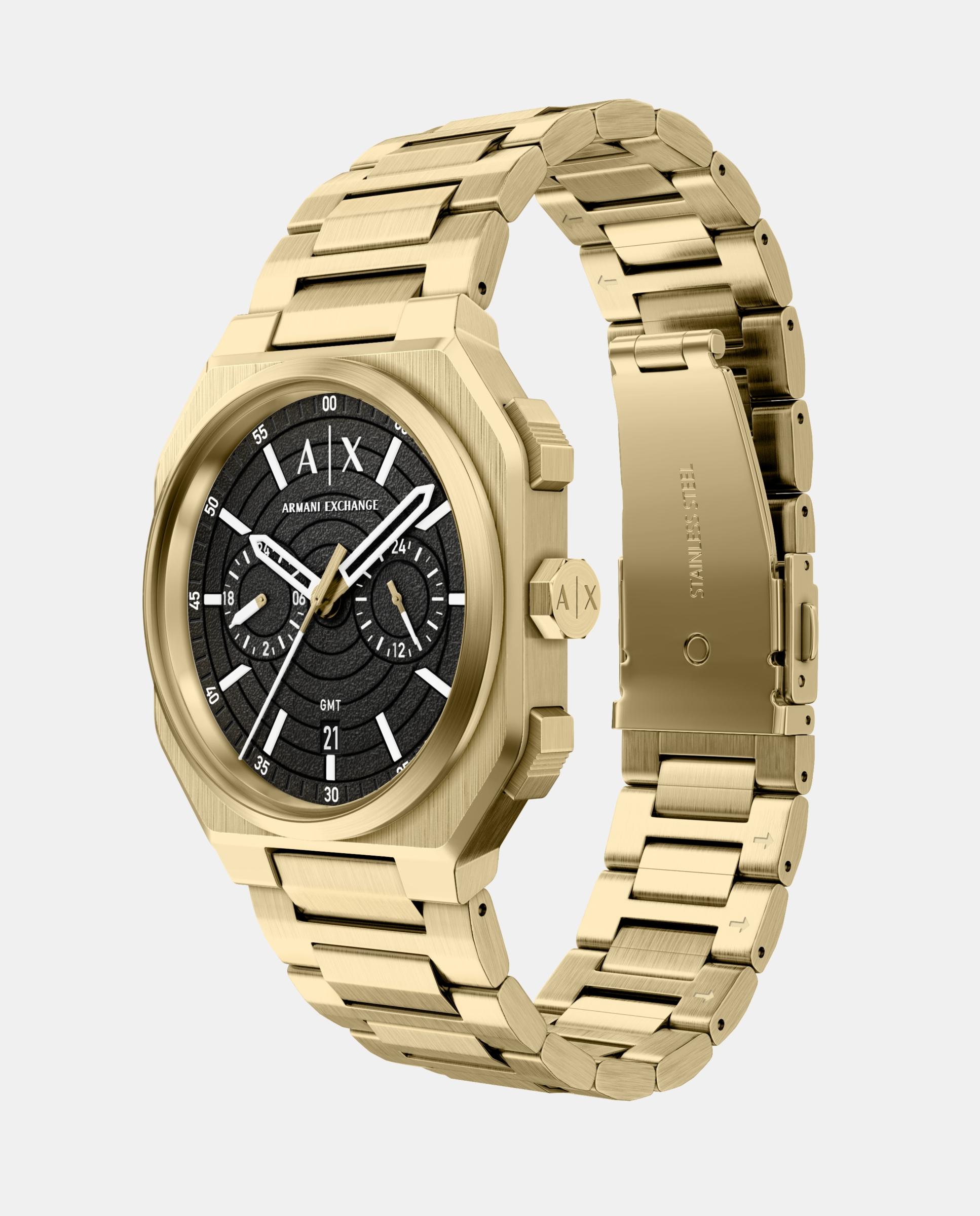 Reloj de hombre ax1476 bass dual-time de acero inoxidable - Armani Exchange - Dorado Dorado-4