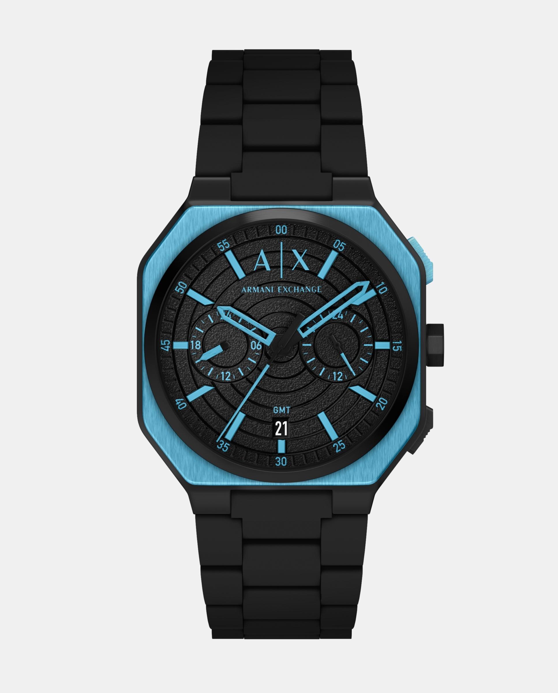 Reloj de hombre ax1476 bass dual-time de acero inoxidable - Armani Exchange - Negro Negro-1