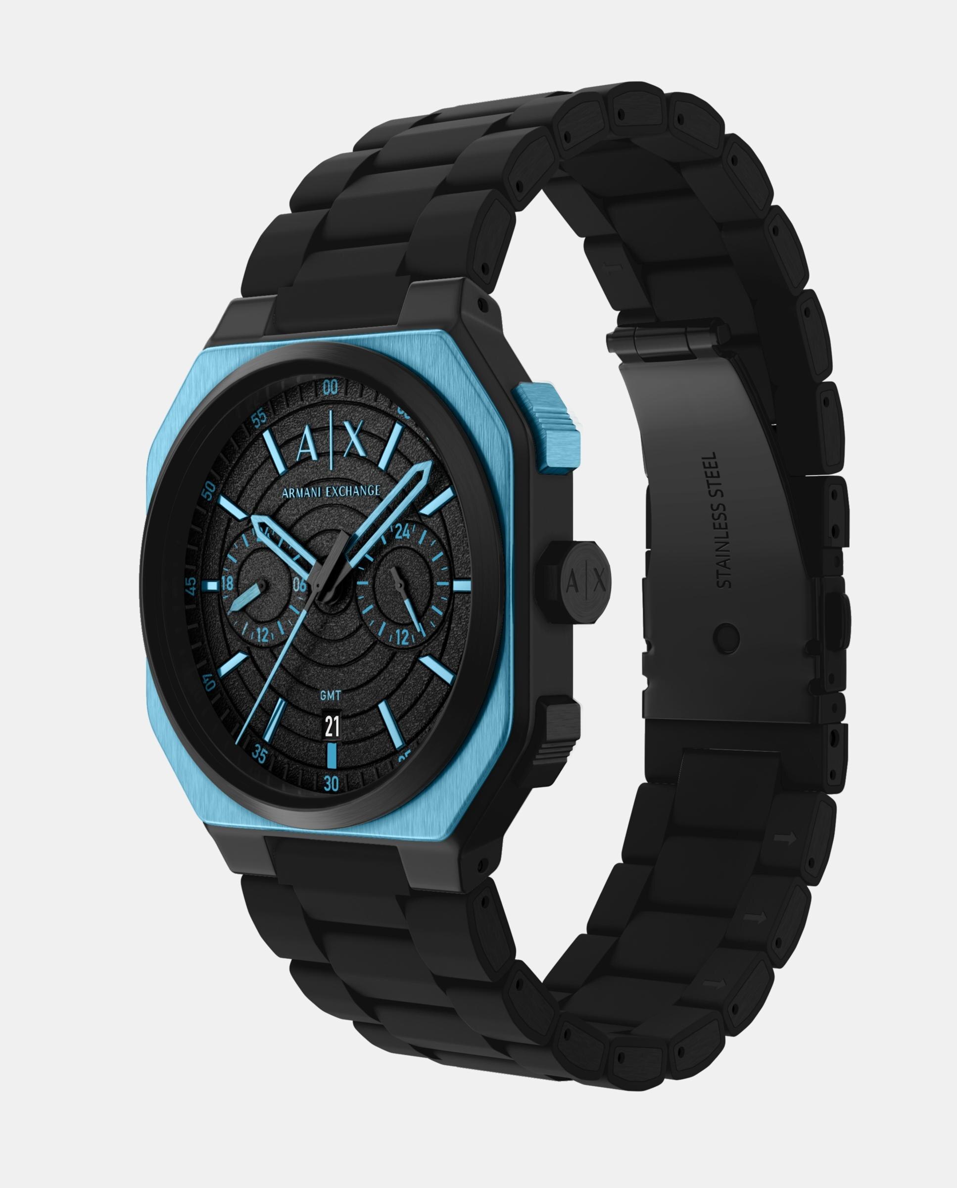 Reloj de hombre ax1476 bass dual-time de acero inoxidable - Armani Exchange - Negro Negro-4