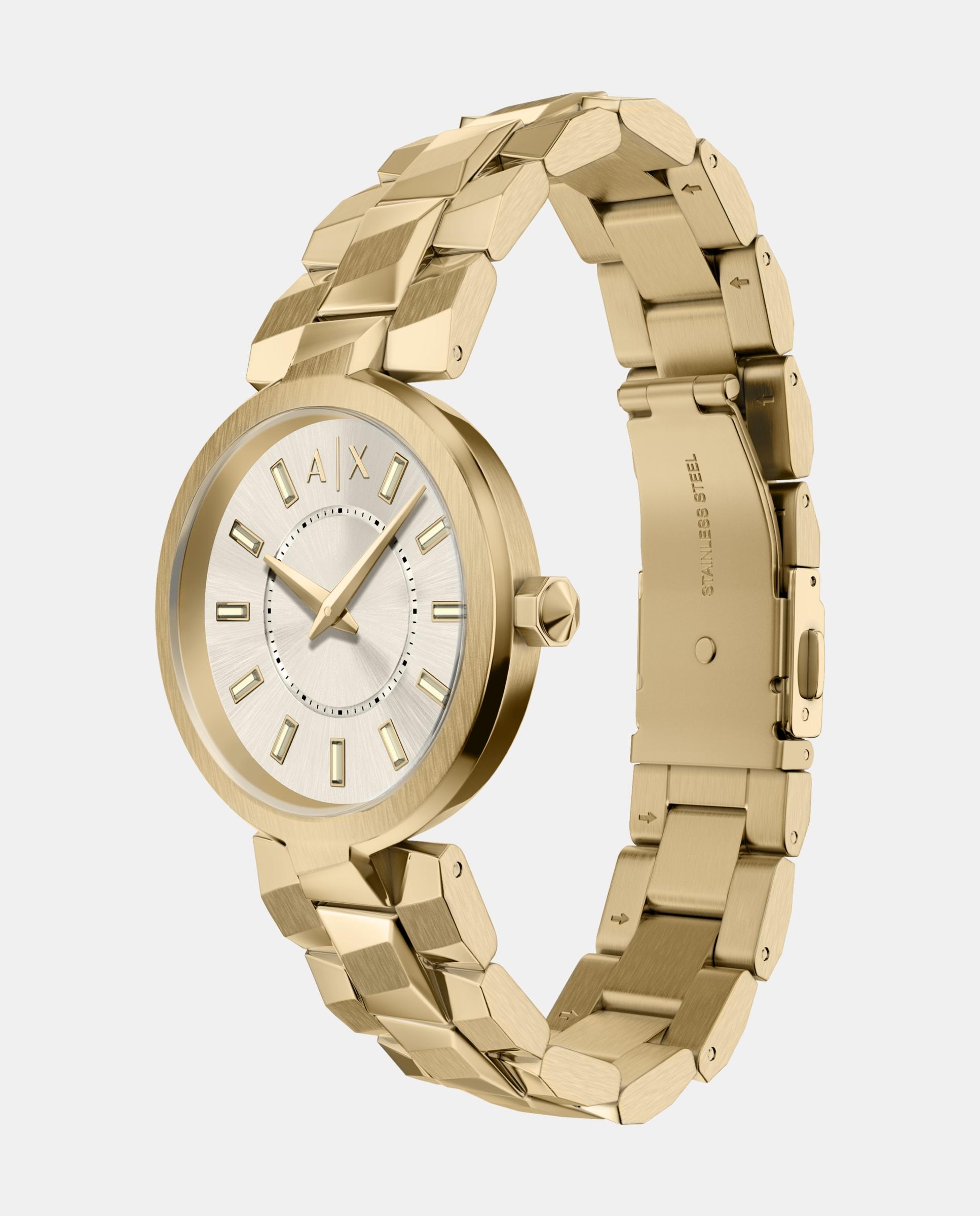 Reloj de mujer ax4410 audora de acero inoxidable con dos agujas - Armani Exchange - Dorado Dorado-4