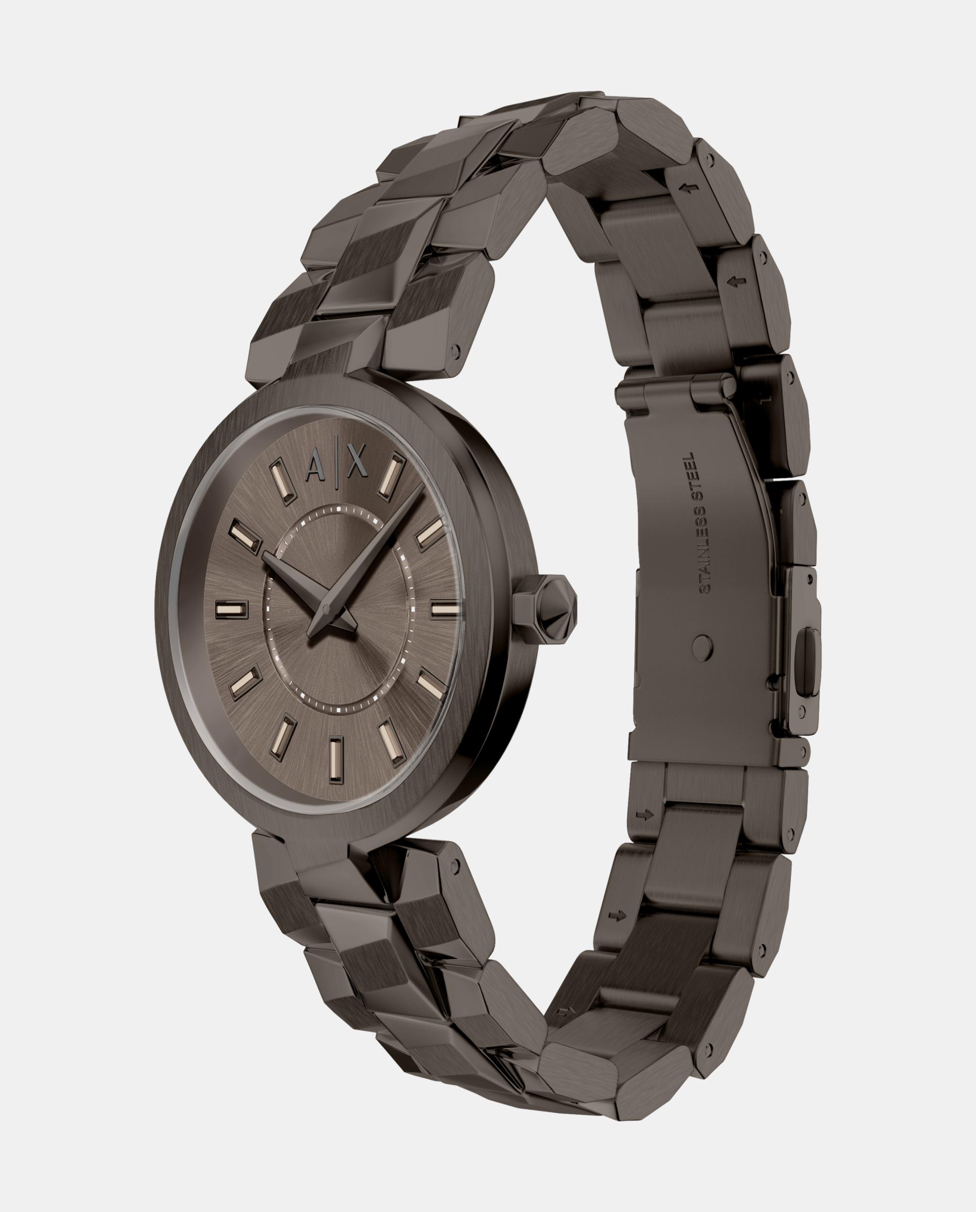 Reloj de mujer ax4410 audora de acero inoxidable con dos agujas - Armani Exchange - Marrón Marrón-4