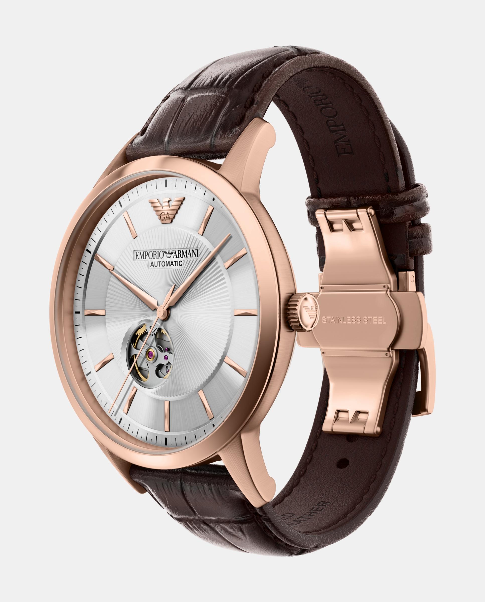 Reloj de hombre ar60098 archetipo automático de piel - Emporio Armani - Rosa Rosa-4