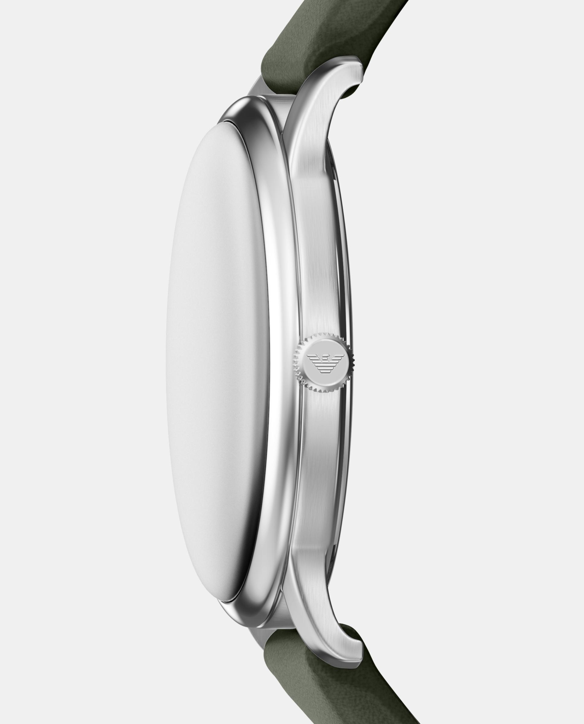 Reloj de hombre ar11811 confeccionado en piel con tres agujas y fecha - Emporio Armani - Plateado Plateado-3