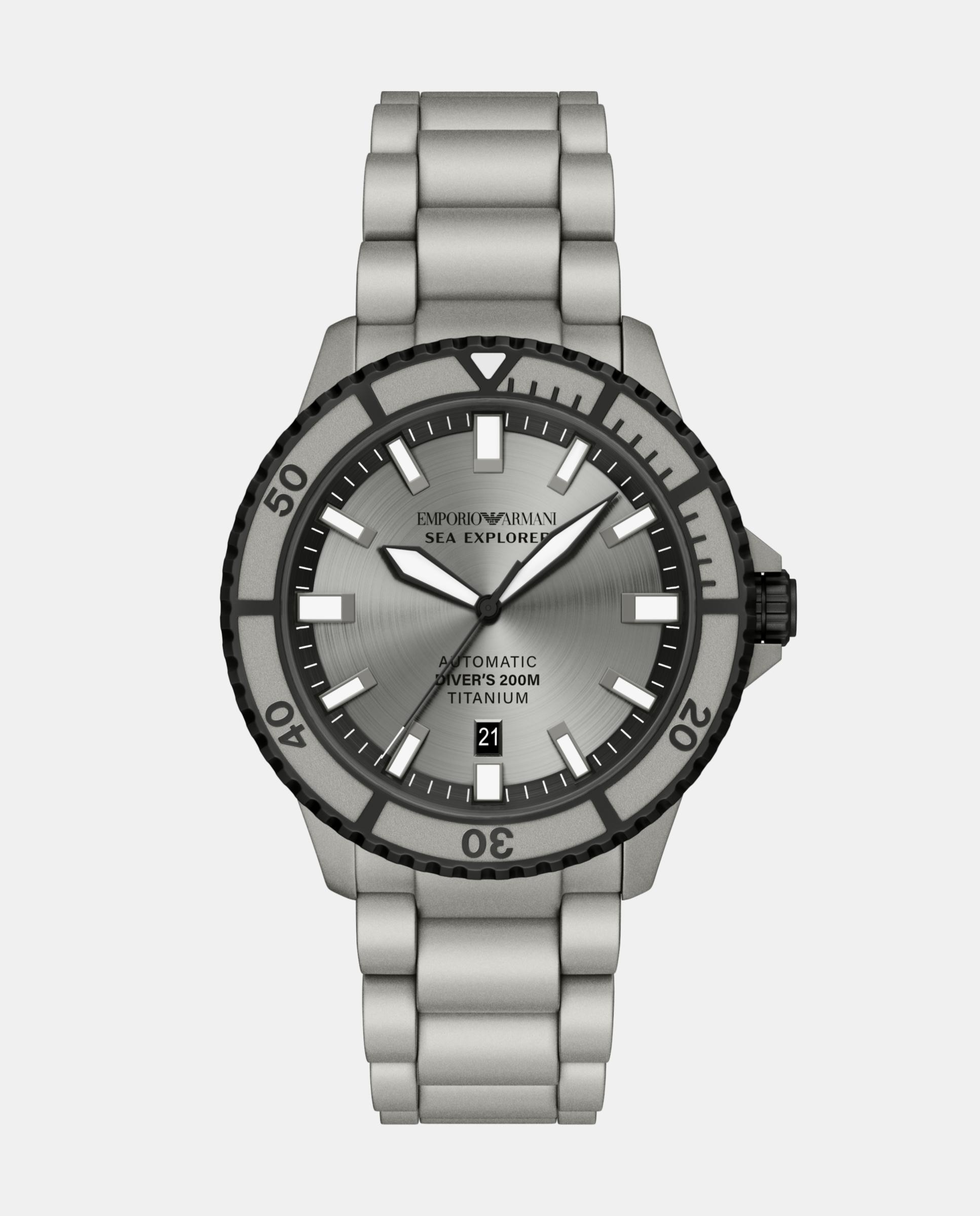 Reloj de hombre ar60099 automático sea explorer de titanio - Emporio Armani - Gris Gris-1