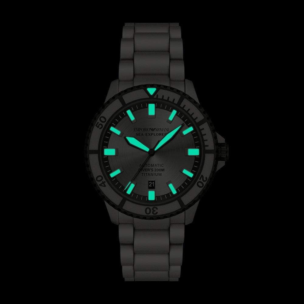 Reloj de hombre ar60099 automático sea explorer de titanio - Emporio Armani - Gris Gris-5
