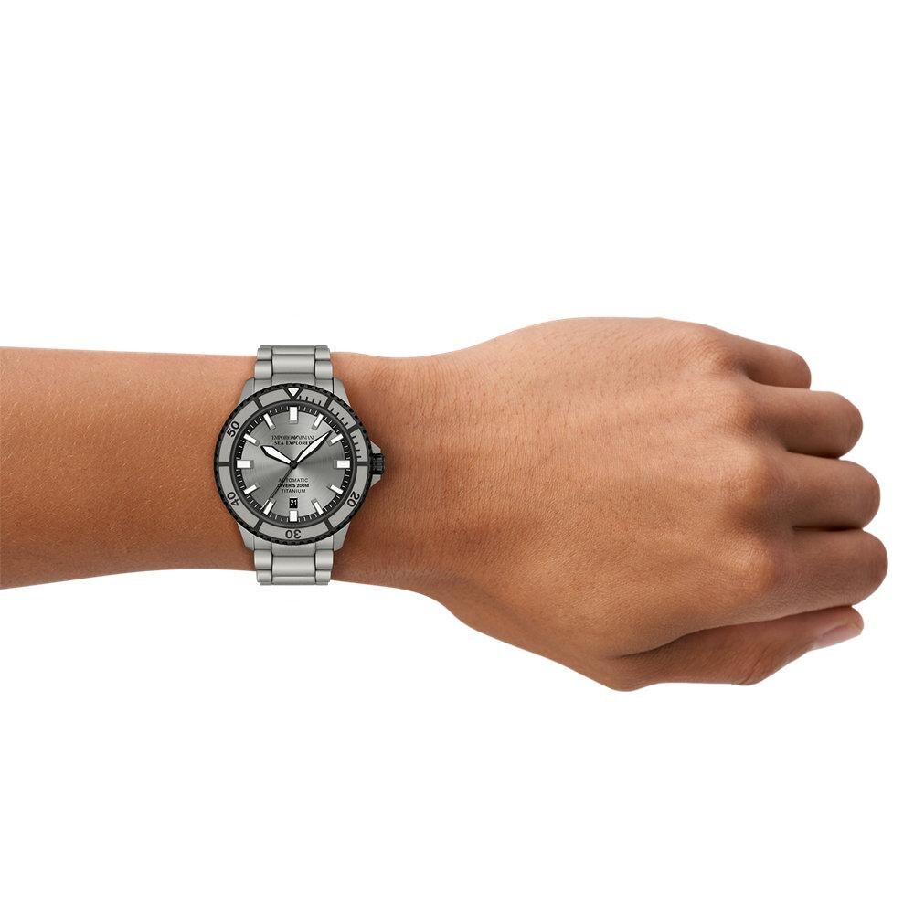 Reloj de hombre ar60099 automático sea explorer de titanio - Emporio Armani - Gris Gris-7