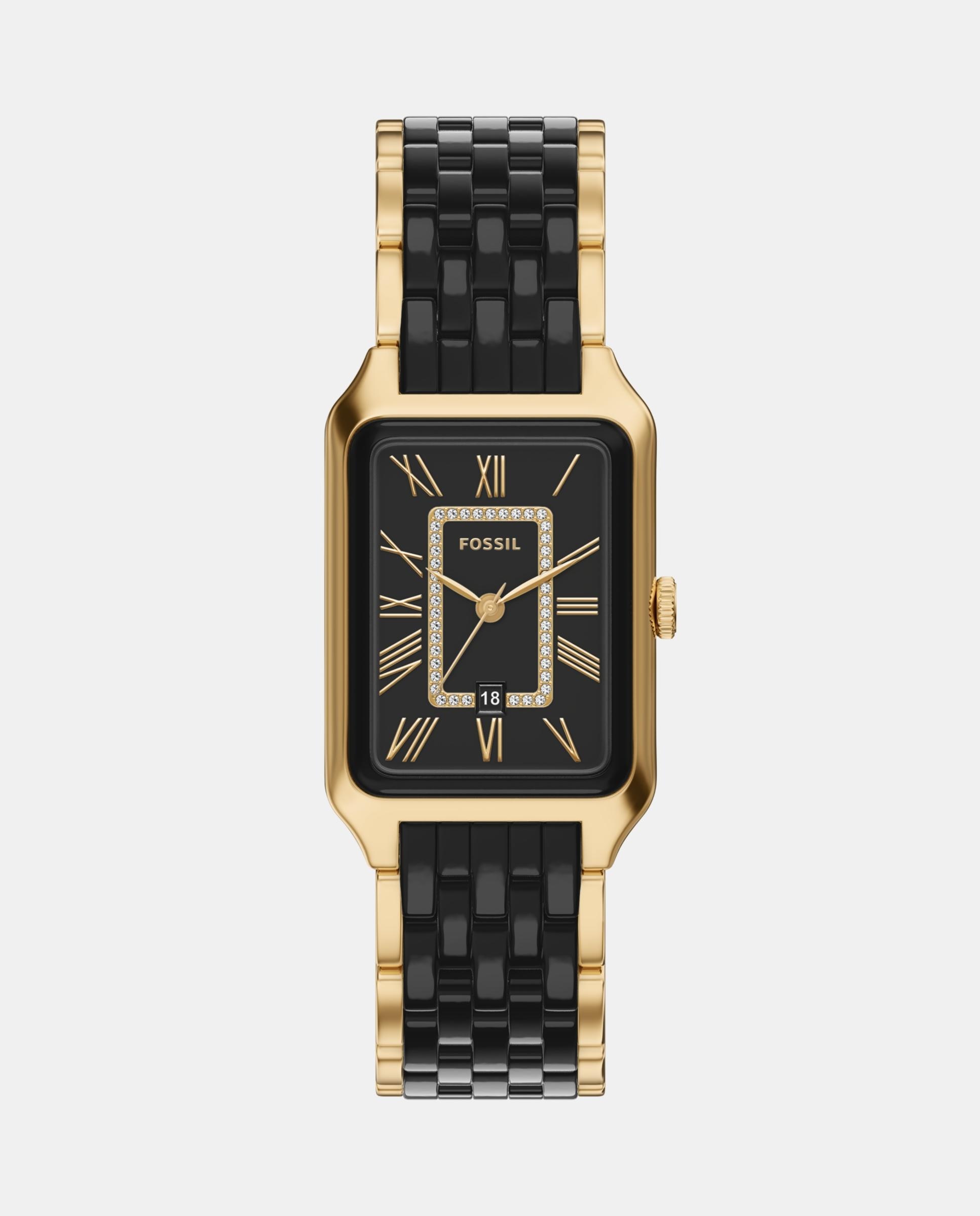 Imagen 0 de Reloj de mujer raquel de acero inoxidable con tres agujas y fecha Dorado