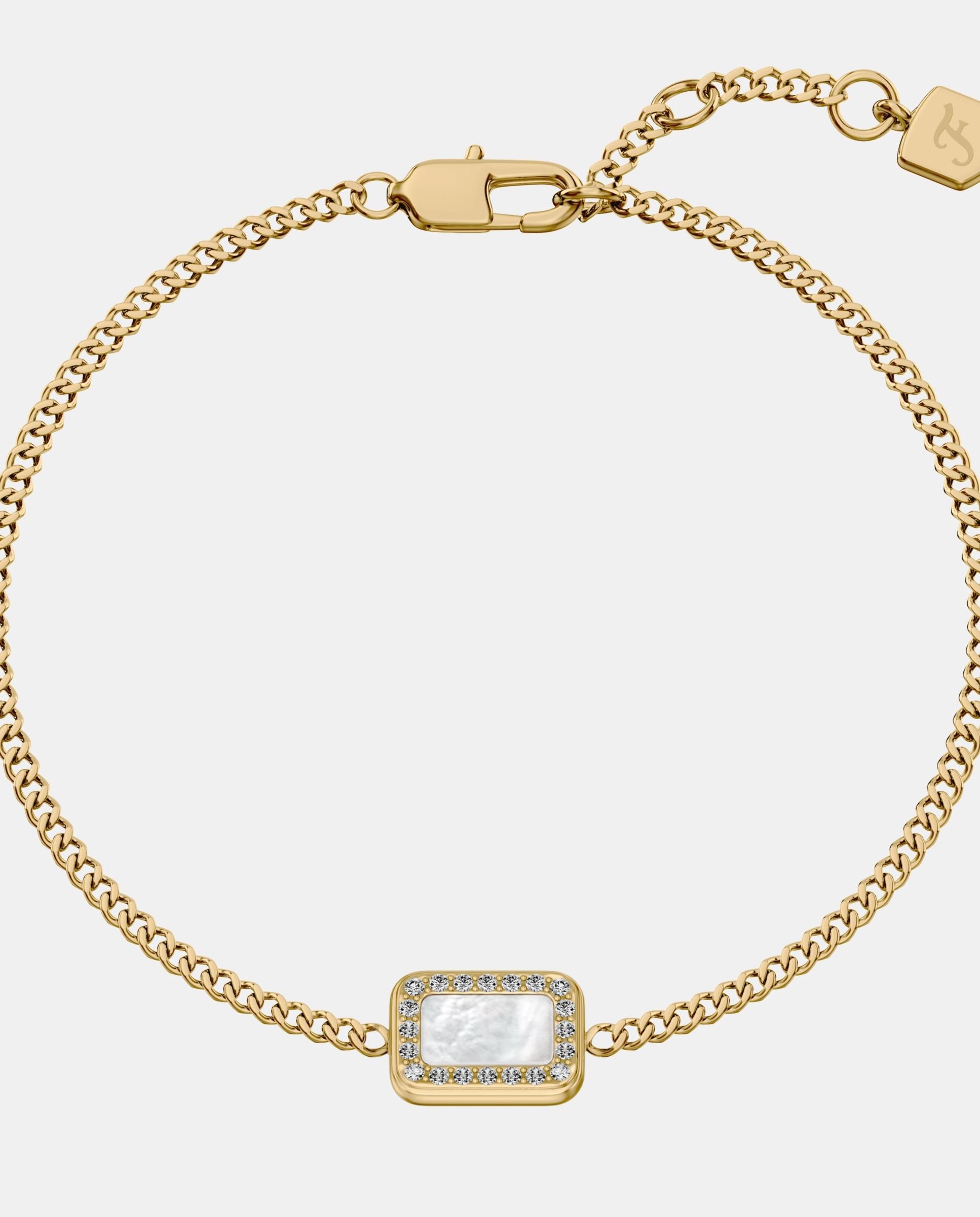 Imagen 0 de Pulsera de cadena de mujer de estaciones raquel glitz de nácar Dorado