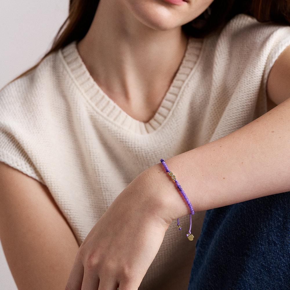 Pulsera de mujer ja7324710 sutton mini moments con infinito y cuentas moradas - Fossil - Dorado Dorado-4