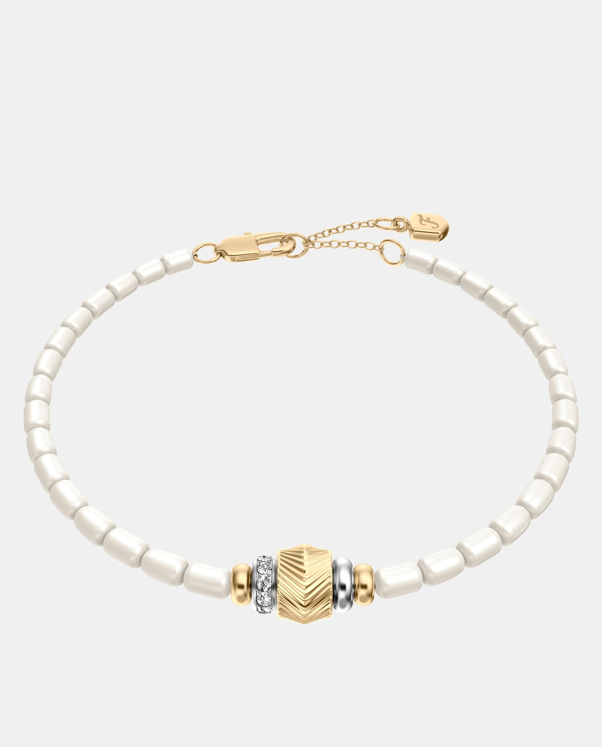 Imagen 0 de Pulsera de mujer de estaciones harlow en acero inoxidable con rondelles y perlas acrílicas Dorado