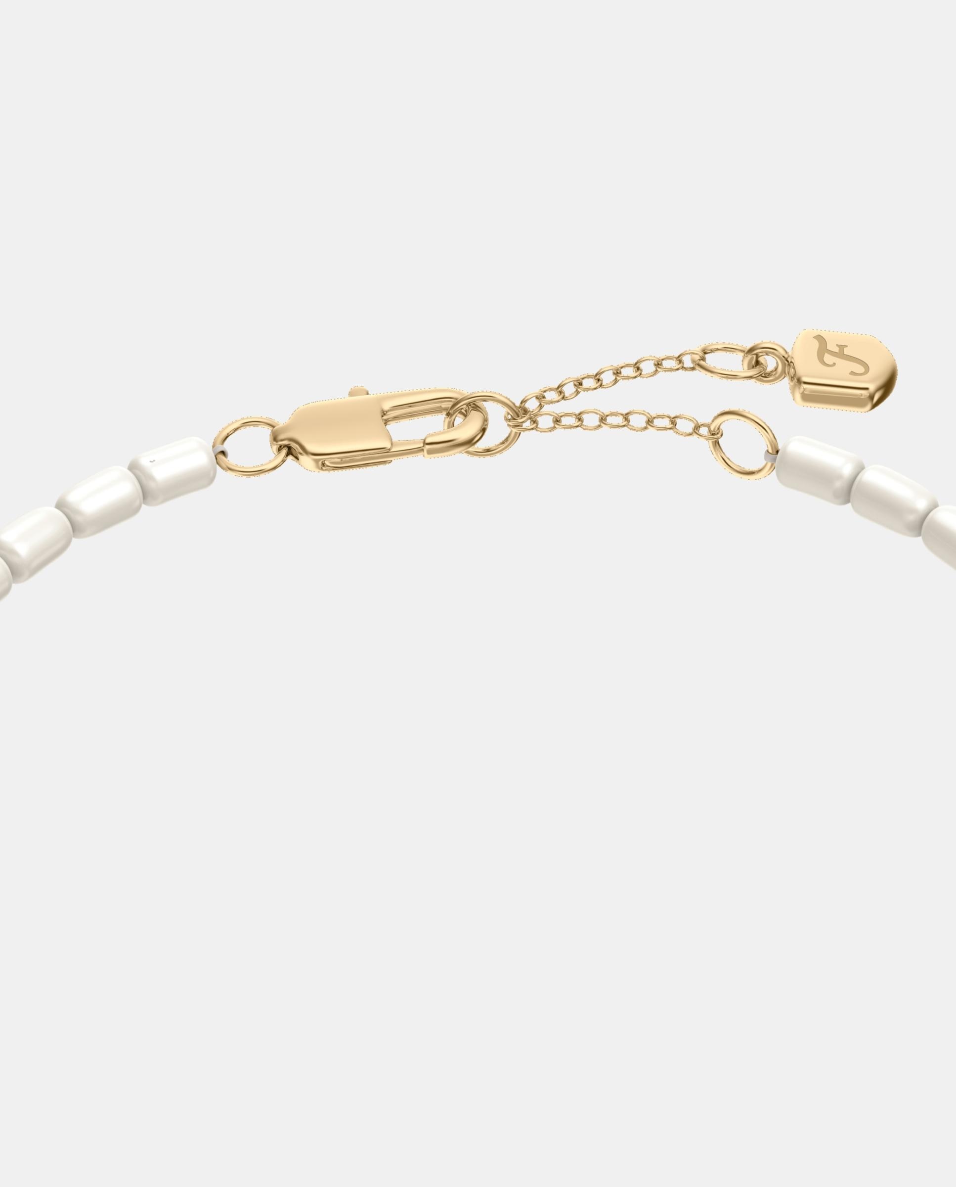 Pulsera de mujer de estaciones harlow en acero inoxidable con rondelles y perlas acrílicas - Fossil - Dorado Dorado-3