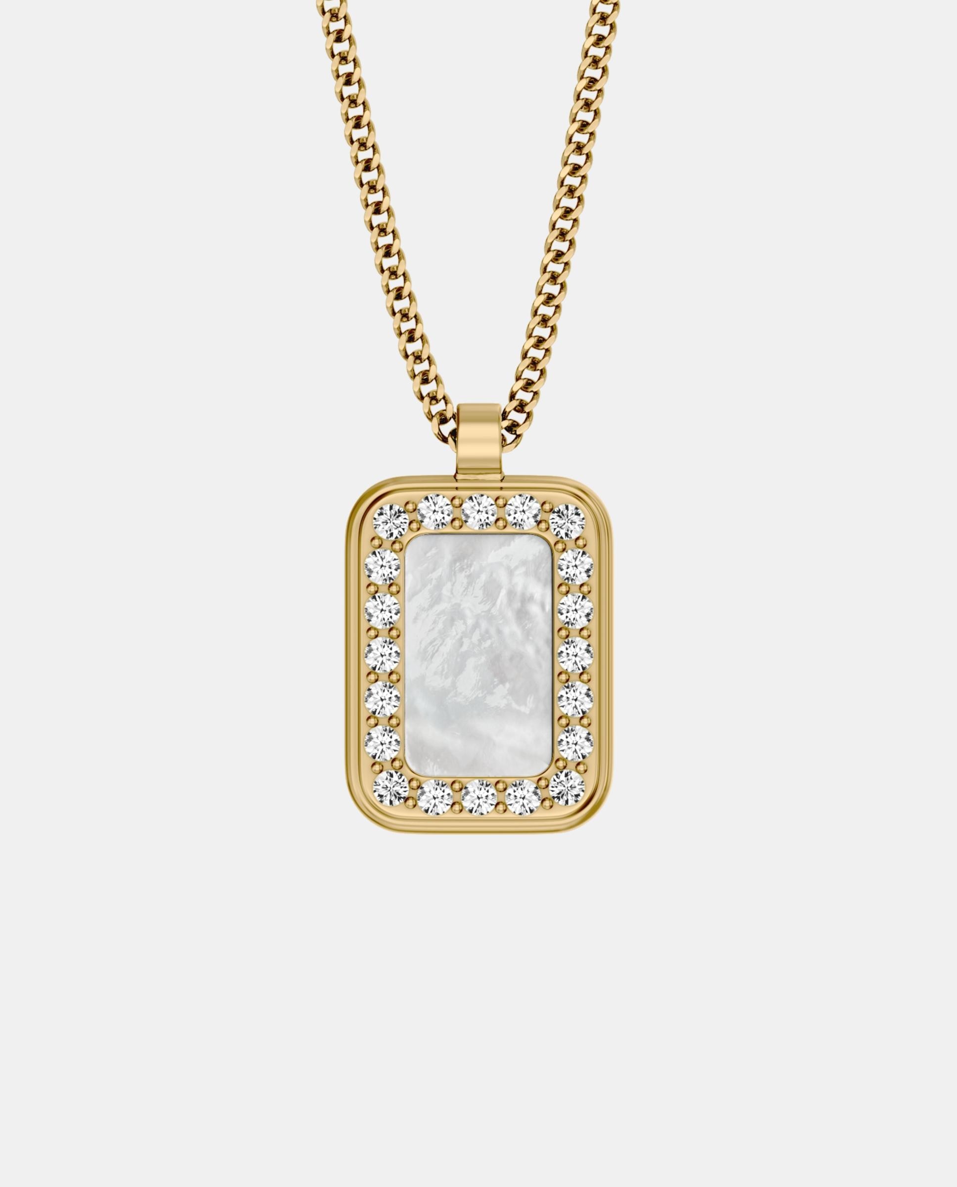 Imagen 0 de Collar de mujer raquel glitz con colgante giratorio de nácar Dorado