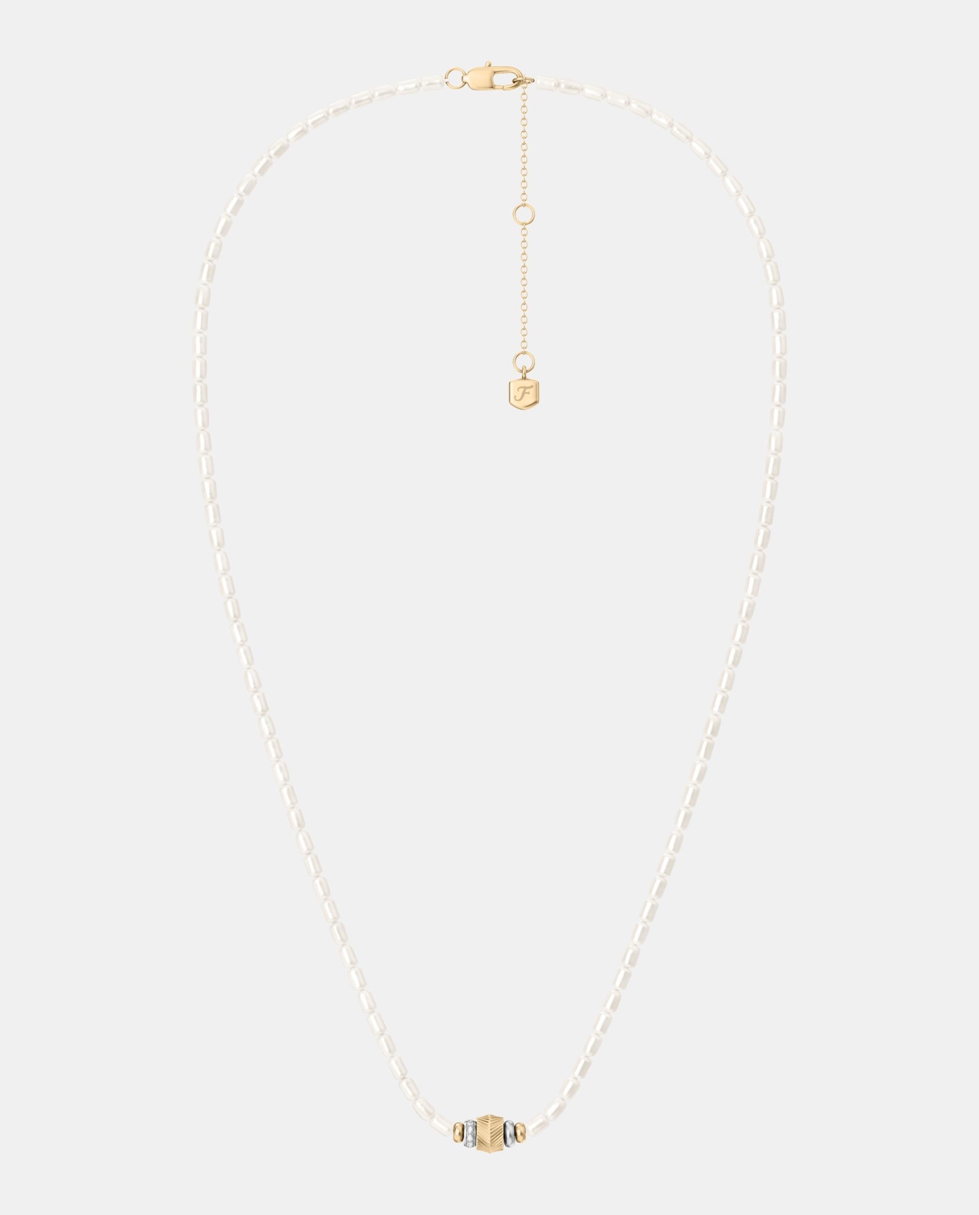 Imagen 0 de Collar de mujer de estaciones harlow en acero inoxidable con rondelles y perlas acrílicas Plateado