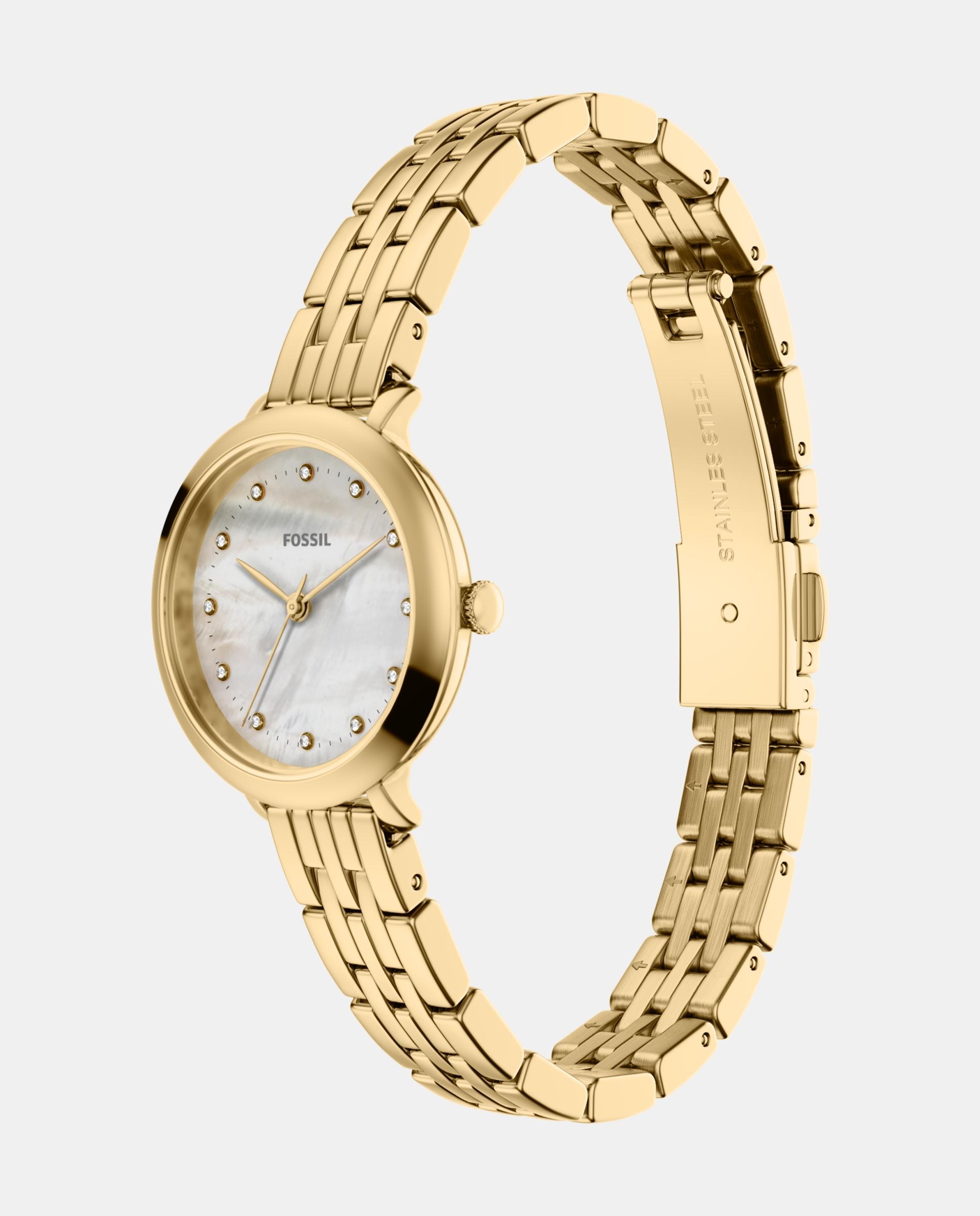 Reloj de mujer es5501 everett de acero inoxidable con tres agujas - Fossil - Dorado Dorado-4