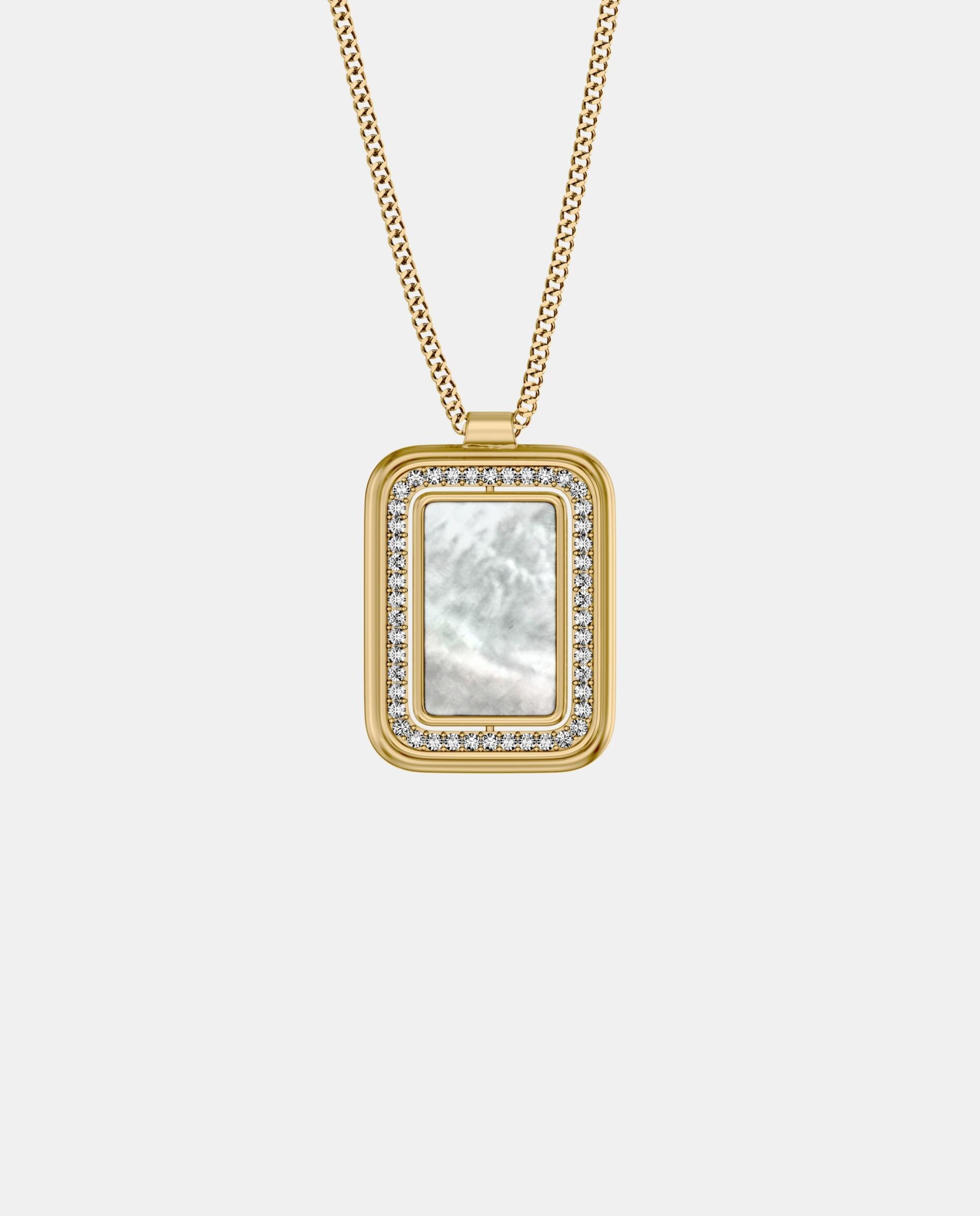Imagen 0 de Collar de mujer jf04996710 raquel glitz con colgante giratorio de nácar Dorado