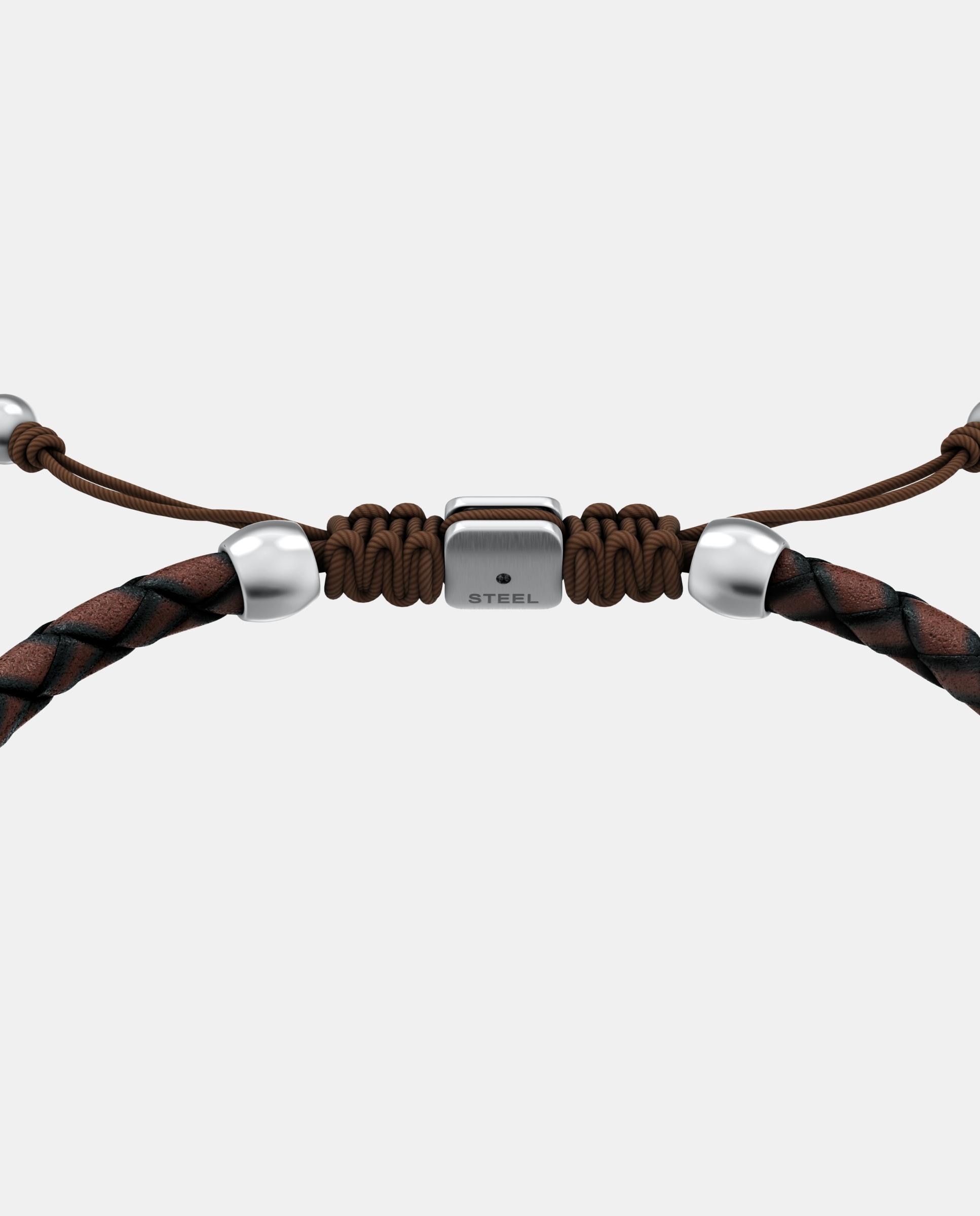 Pulsera de hombre de estaciones everett con esmalte de piel - Fossil - Plateado Plateado-3