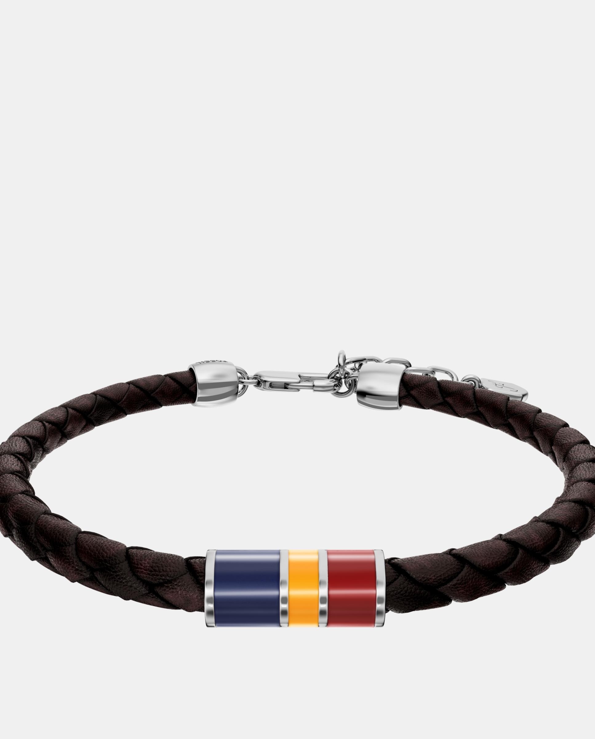 Pulsera de mujer jf05022040 de hombre de estaciones everett con esmalte de piel - Fossil - Marrón Marrón-1