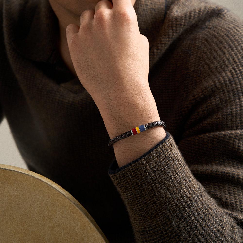 Pulsera de mujer jf05022040 de hombre de estaciones everett con esmalte de piel - Fossil - Marrón Marrón-4