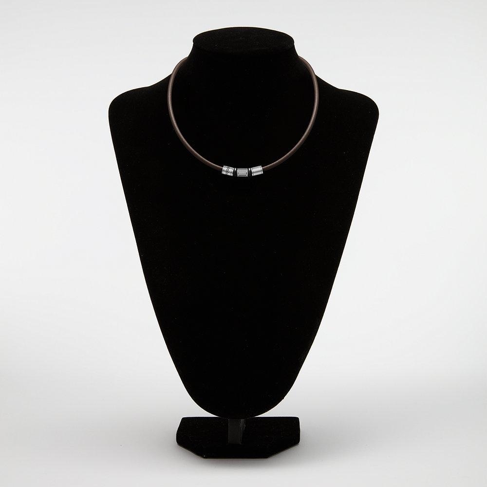 Collar de hombre de estaciones machine con rondelles de piel - Fossil - Marrón Marrón-4