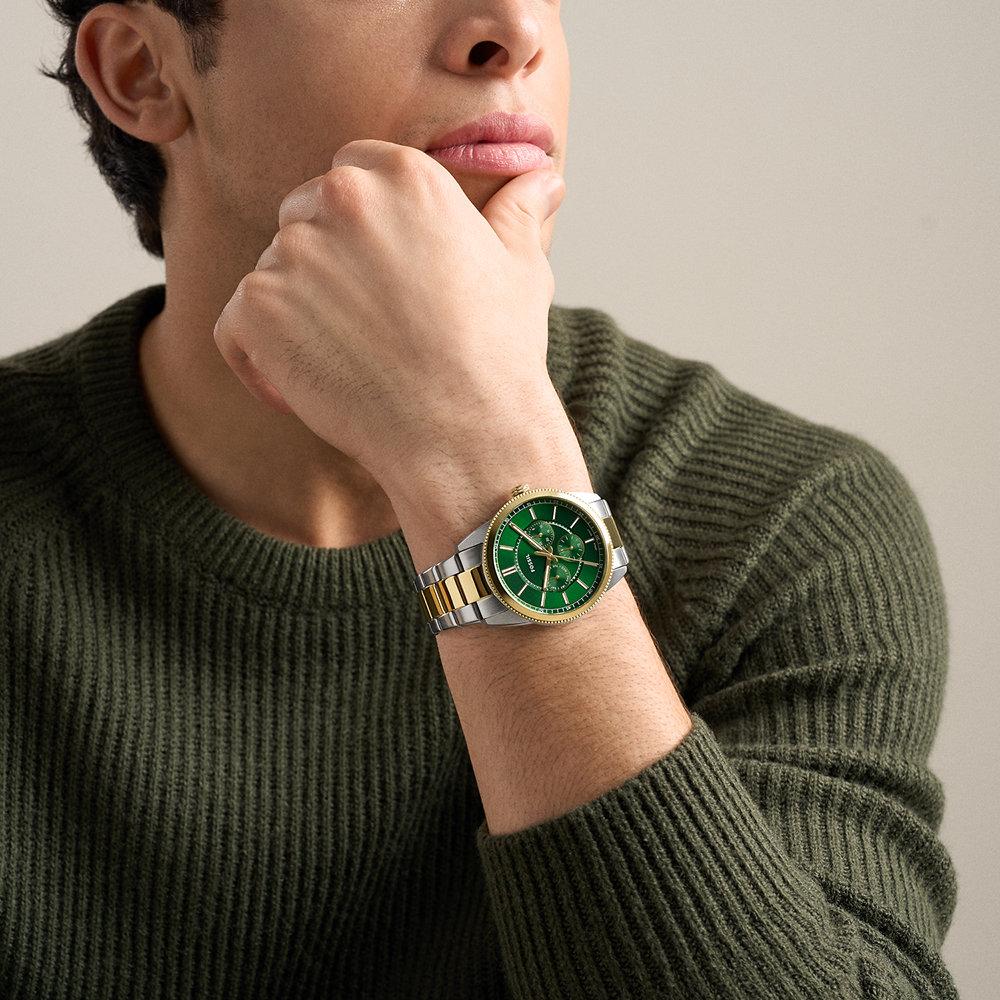 Reloj de hombre multifunción pearson de piel - Fossil - Dorado Dorado-5