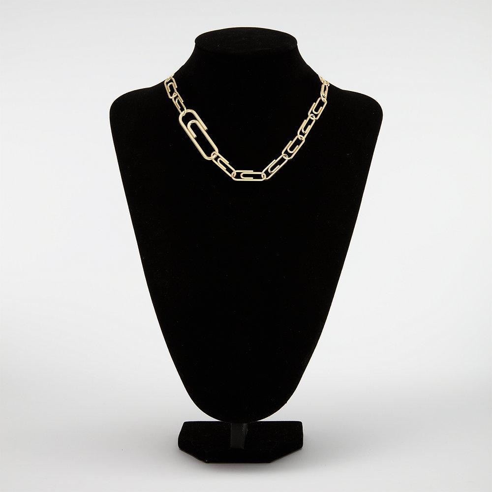 Collar de cadena de mujer de la colección paperclip de acero inoxidable - Fossil - Dorado Dorado-4