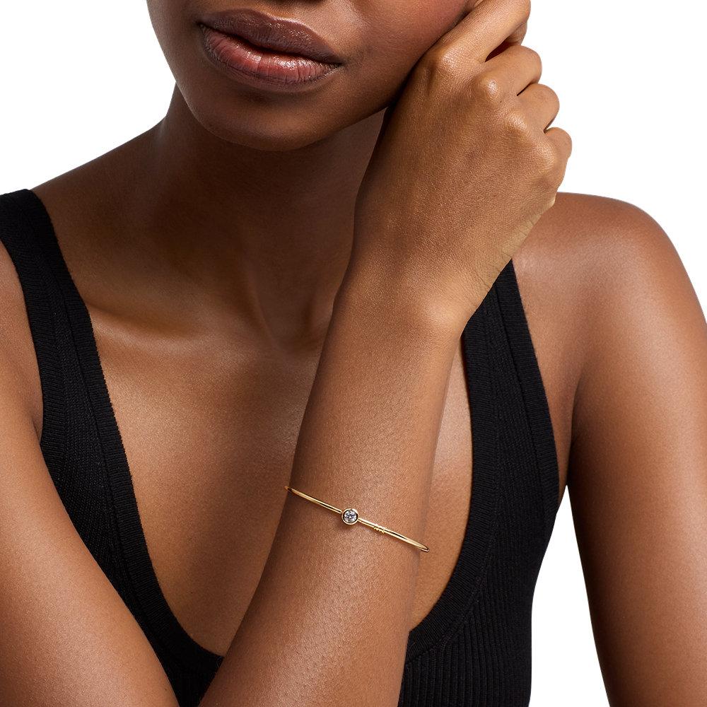 Pulsera de mujer tipo brazalete de alambre con solitario - Michael Kors - Dorado Dorado-3