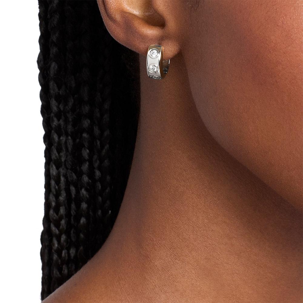 Pendientes de mujer huggie de estaciones con piedra - Michael Kors - Plateado Plateado-3