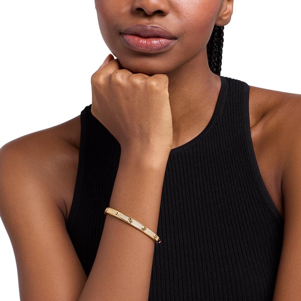 Pulsera de mujer tipo brazalete con logotipo de cristales - Michael Kors - Dorado Dorado-3