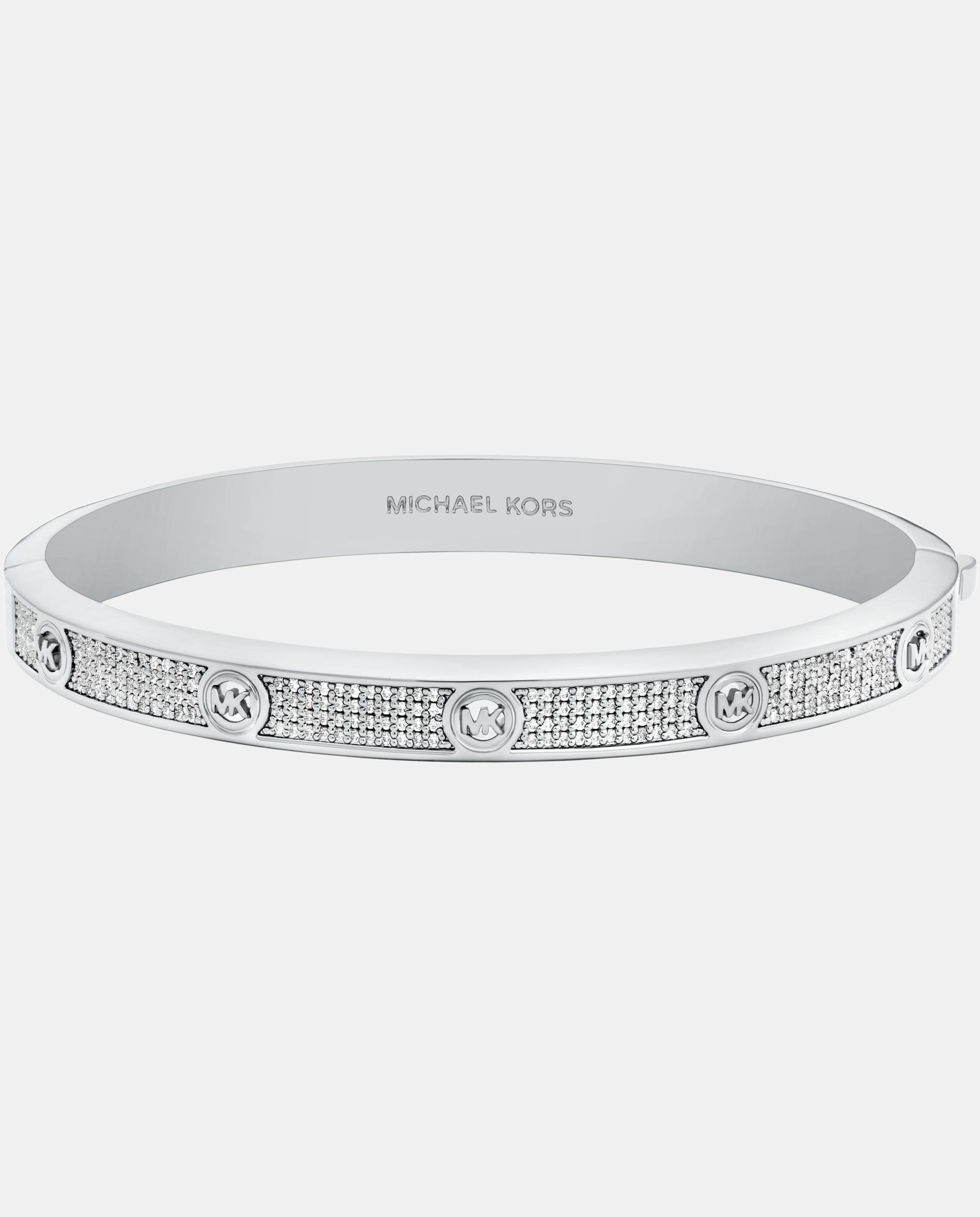 Pulsera de mujer tipo brazalete con logotipo de cristales - Michael Kors - Plateado Plateado-1