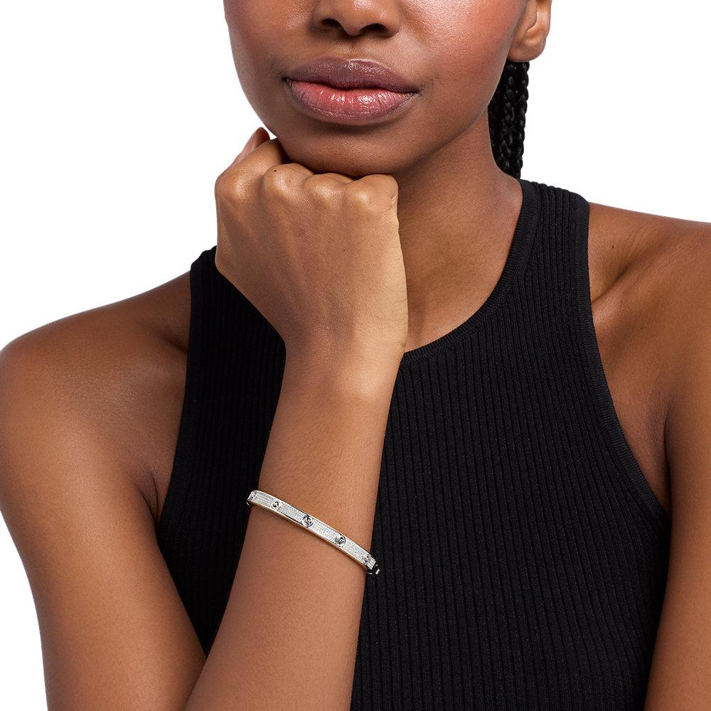 Pulsera de mujer tipo brazalete con logotipo de cristales - Michael Kors - Plateado Plateado-3