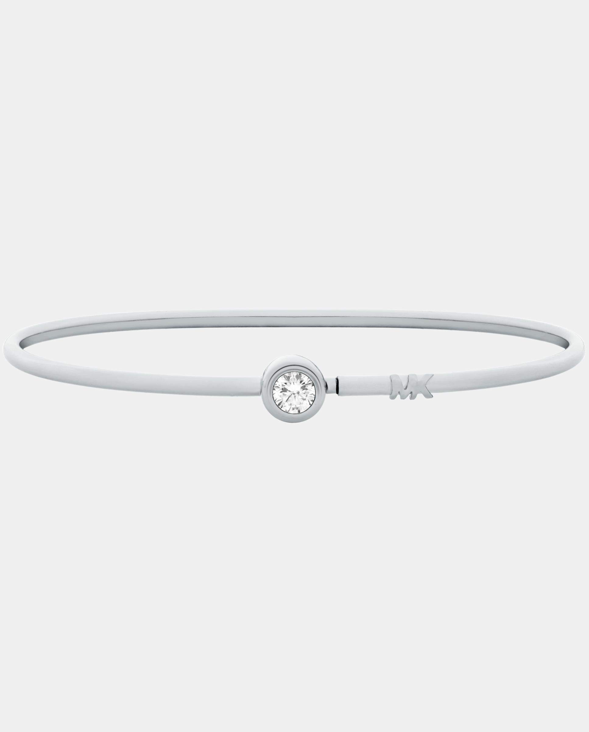 Pulsera de mujer tipo brazalete de alambre con solitario - Michael Kors - Plateado Plateado-1
