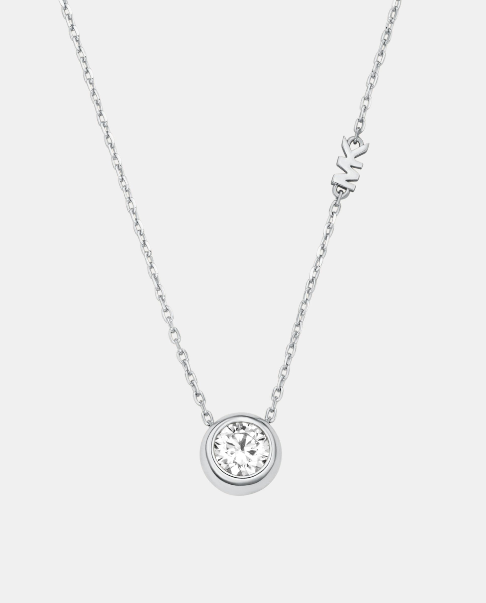 Imagen 0 de Collar de mujer con colgante de piedra de solitario Plateado