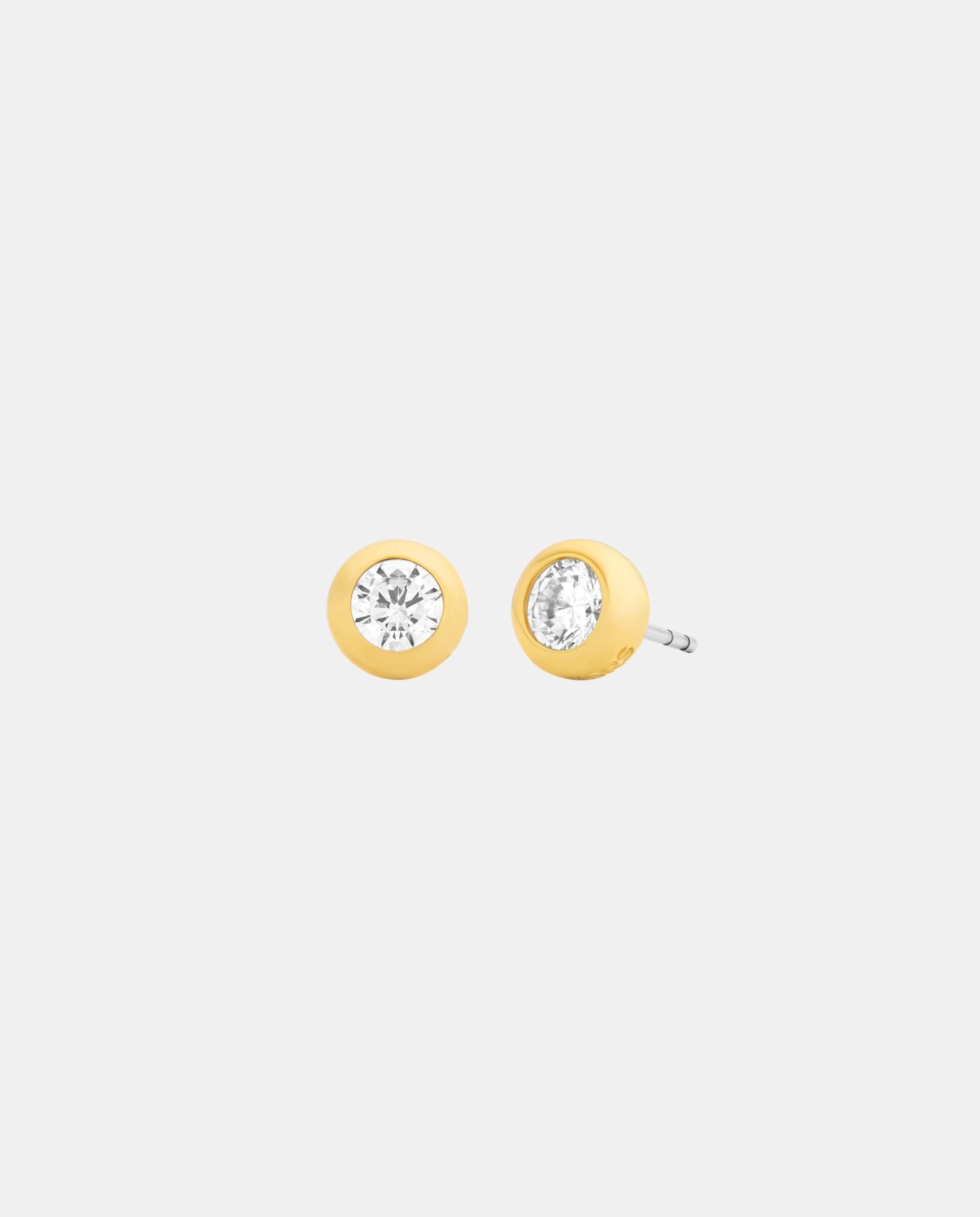 Pendientes de botón de mujer con solitario engastado en bisel - Michael Kors - Dorado Dorado-1