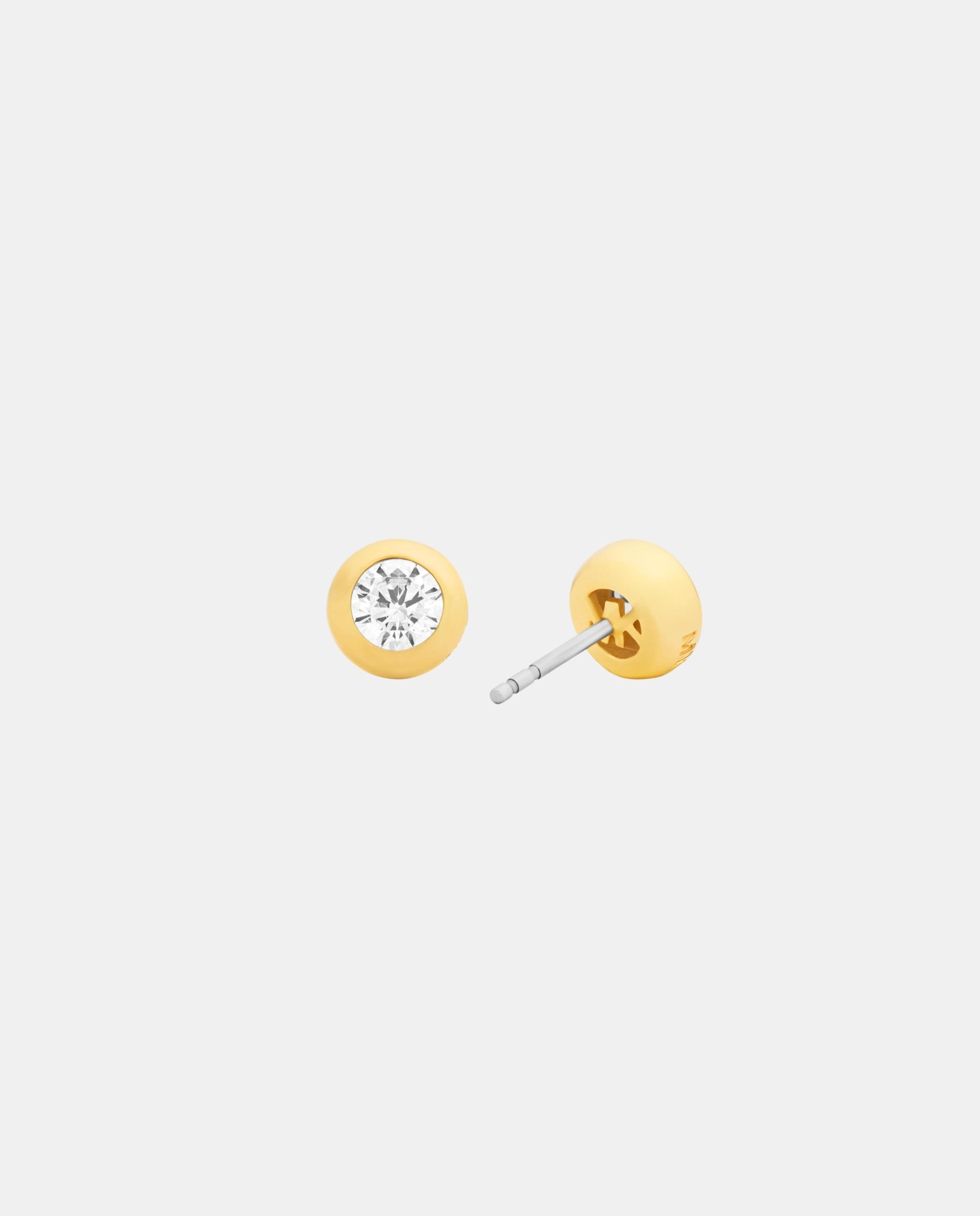 Pendientes de botón de mujer con solitario engastado en bisel - Michael Kors - Dorado Dorado-2