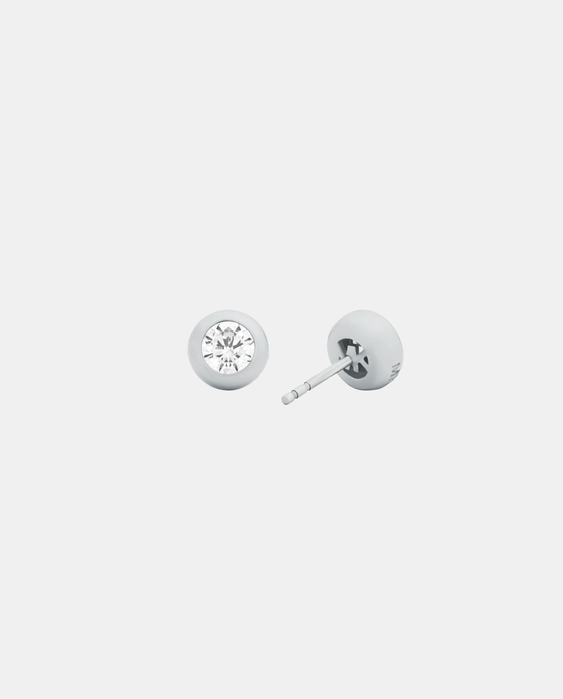 Pendientes de botón de mujer con solitario engastado en bisel - Michael Kors - Plateado Plateado-2