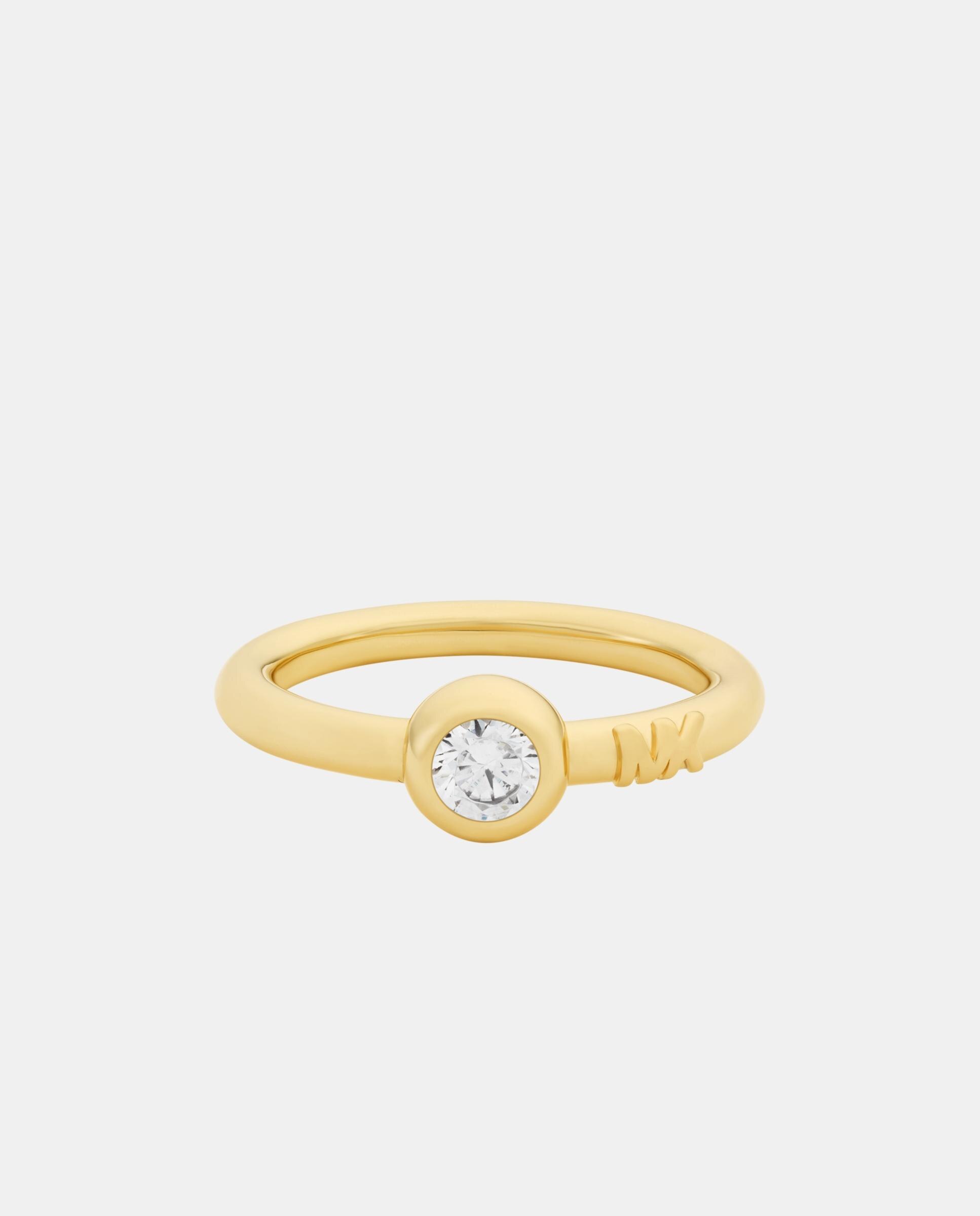 Anillo de mujer con solitario engastado en bisel - Michael Kors - Dorado Dorado-1
