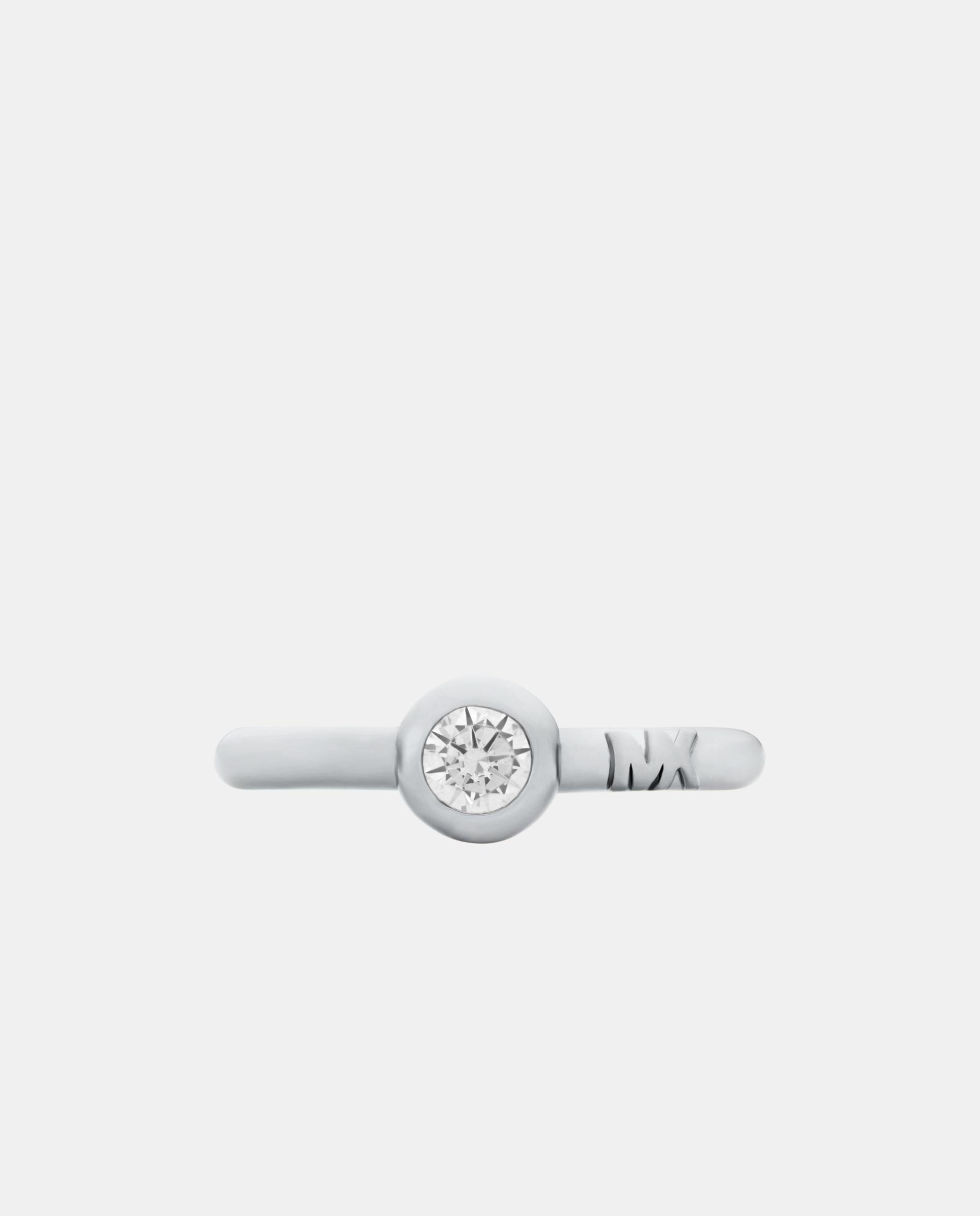 Anillo de mujer con solitario engastado en bisel - Michael Kors - Plateado Plateado-1
