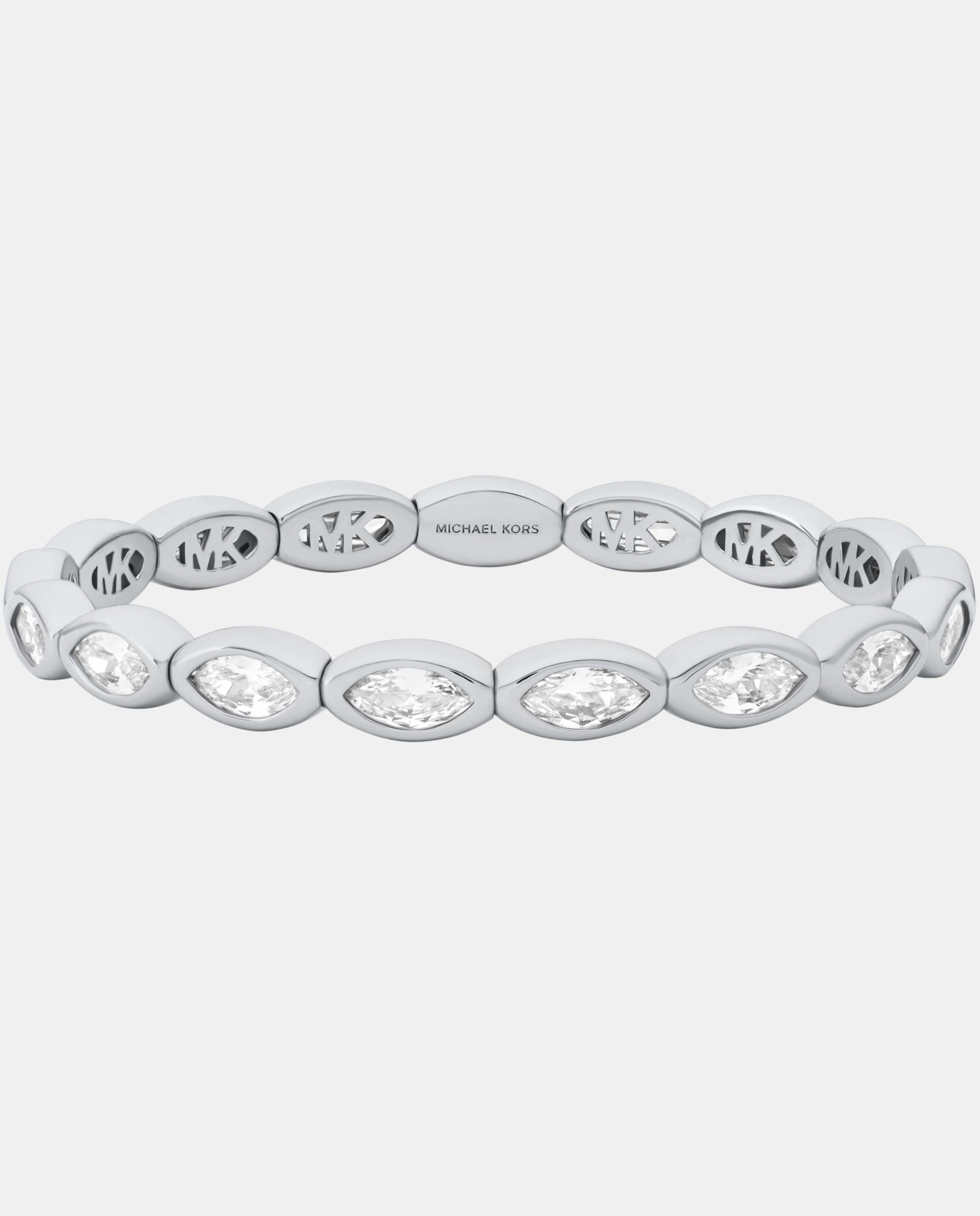 Imagen 0 de Pulsera tennis de mujer de tenis elástica con talla marquise Plateado