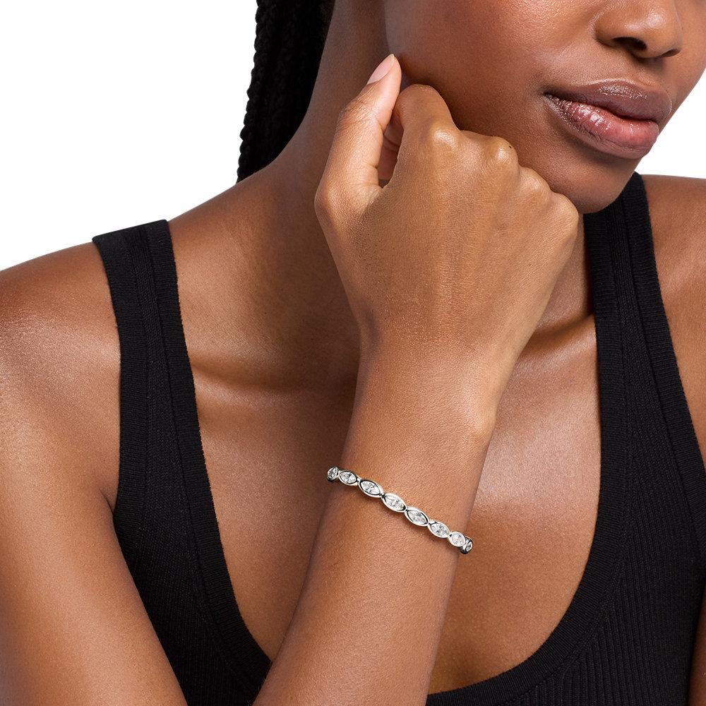 Pulsera tennis de mujer de tenis elástica con talla marquise - Michael Kors - Plateado Plateado-3
