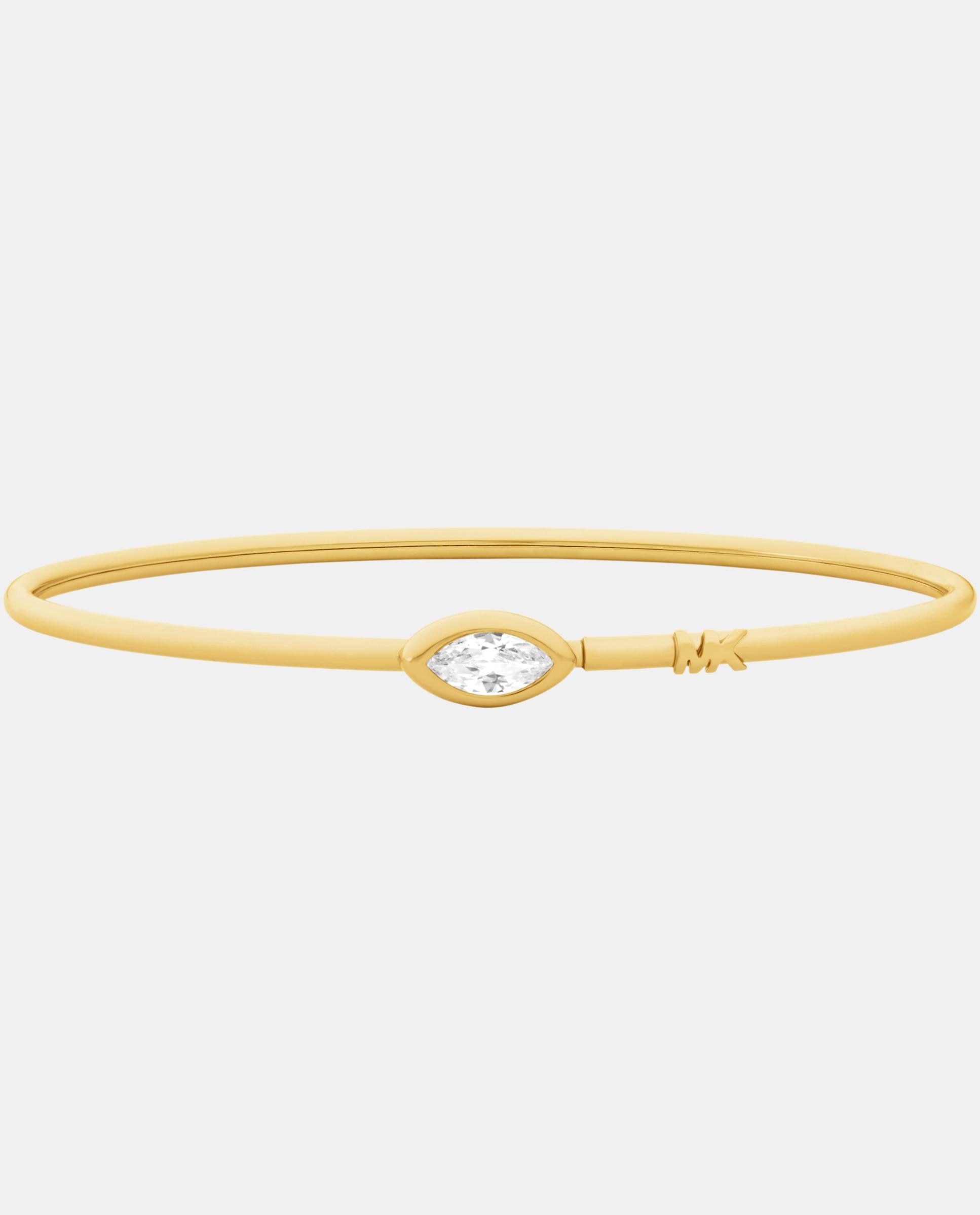 Imagen 0 de Pulsera de mujer tipo brazalete de alambre con talla marquise Dorado