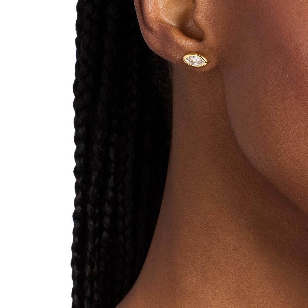 Pendientes de botón con talla marquise engastada en bisel - Michael Kors - Dorado Dorado-3