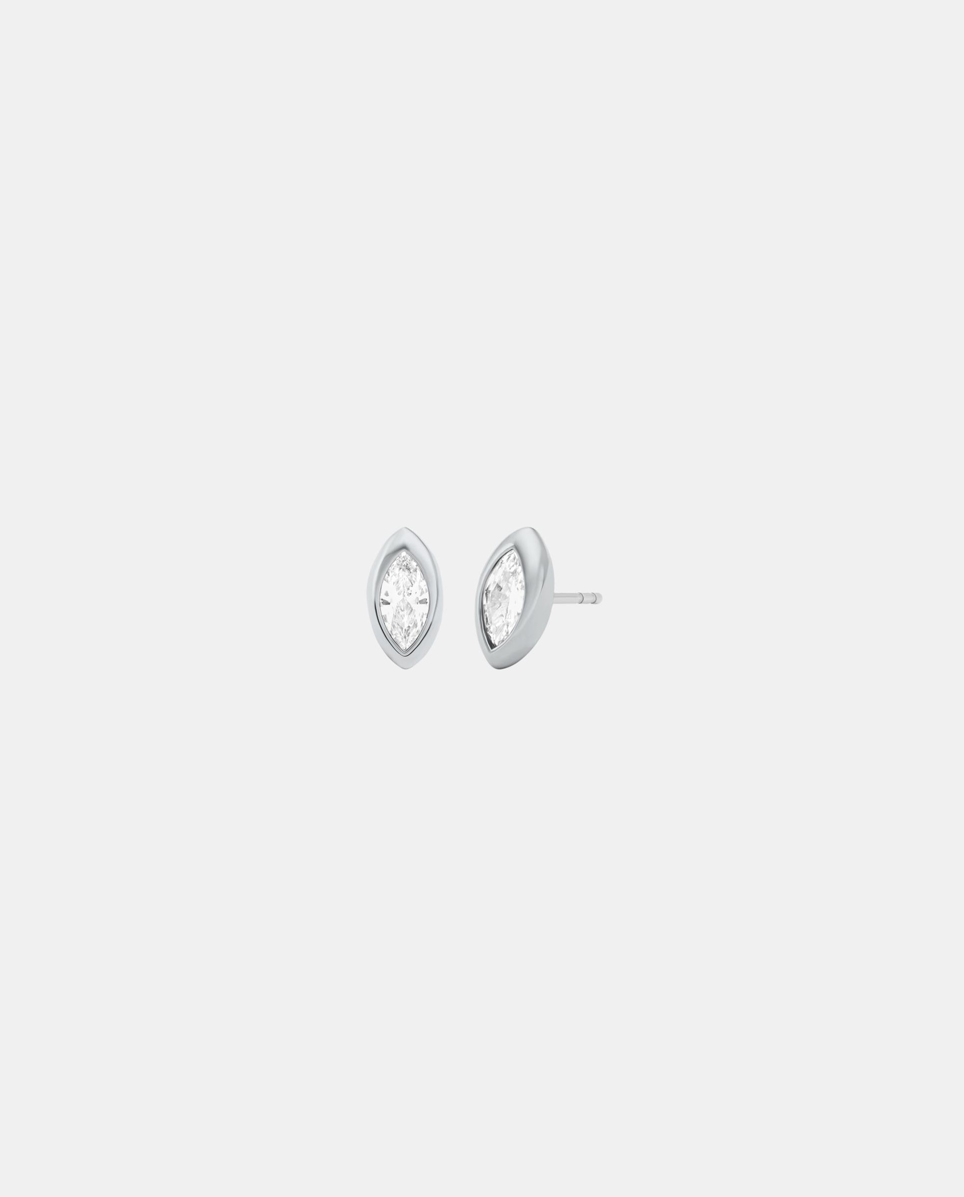 Pendientes de botón con talla marquise engastada en bisel - Michael Kors - Plateado Plateado-1