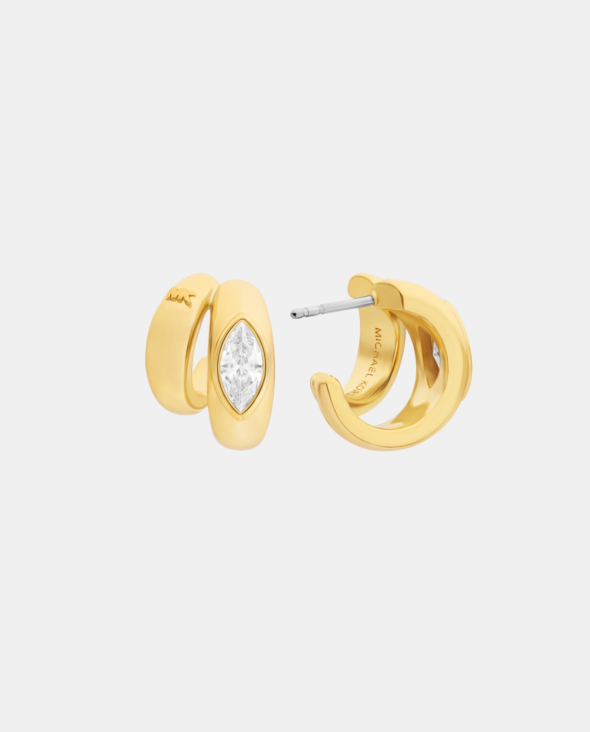 Pendientes de mujer huggie dobles con talla marquise - Michael Kors - Dorado Dorado-2