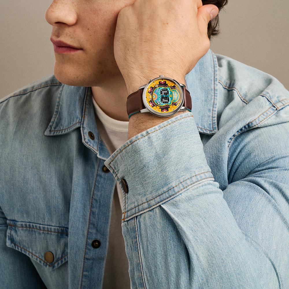 Reloj le1248 de hombre día de los muertos big tic edición limitada - Fossil - Plateado Plateado-5