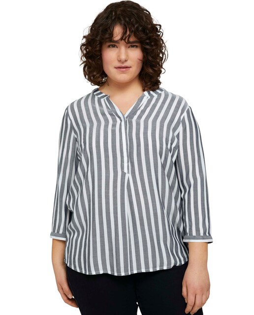 Imagen 0 de Blusa de mujer a rayas con manga francesa
