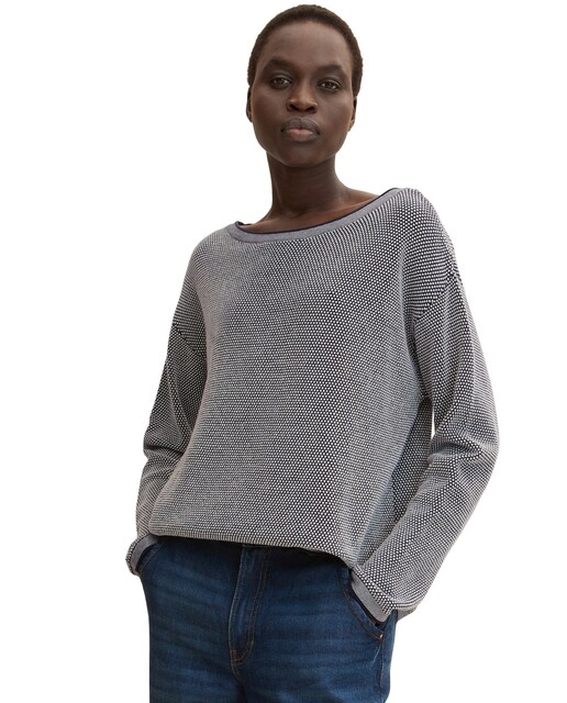 TOM TAILOR Cardigan Pullover & Strickjacken Bouclé Cardigan Mit Wollanteil