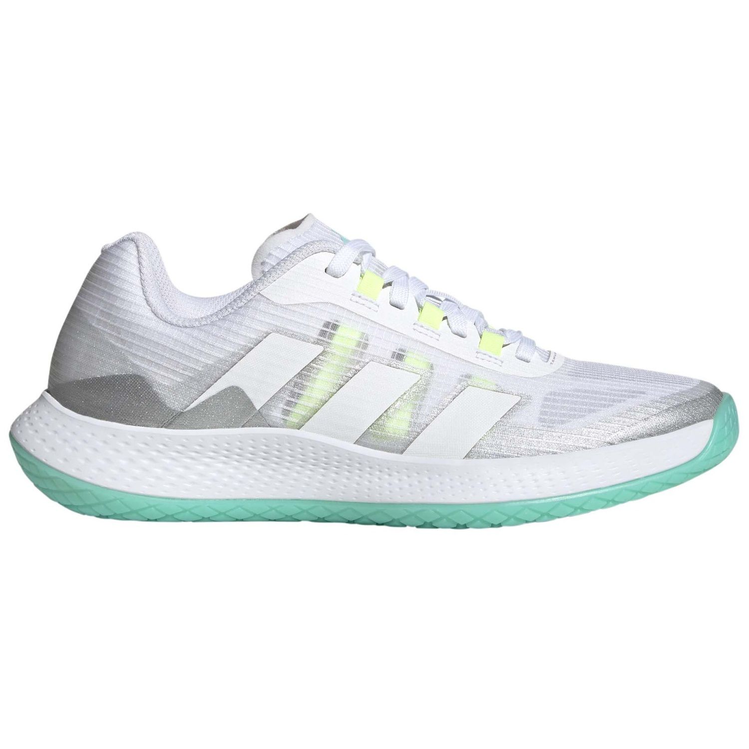 Imagen 0 de Zapatillas indoor de mujer FORCEBOUNCE adidas Blanco / Turquesa